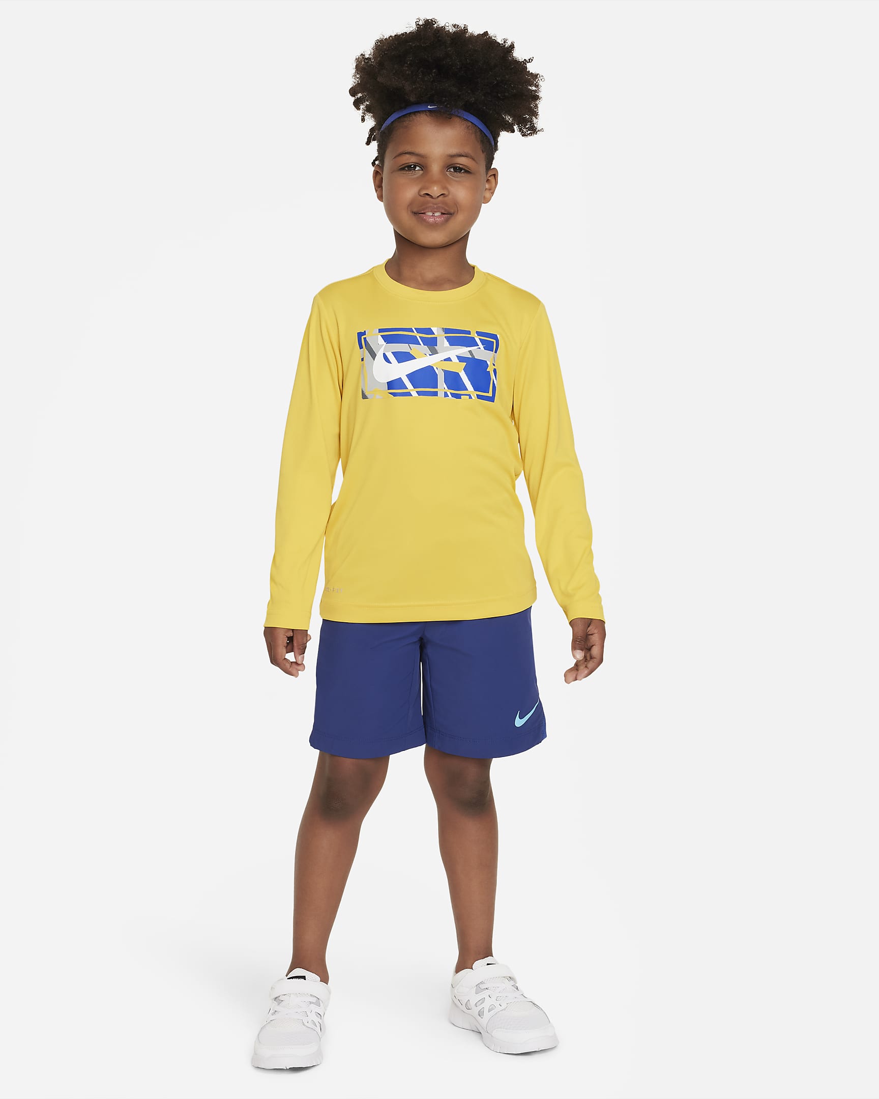 Nike "All Day Play" Long Sleeve Tee Little Kids Dri-FIT T-Shirt - Vivid Sulfur