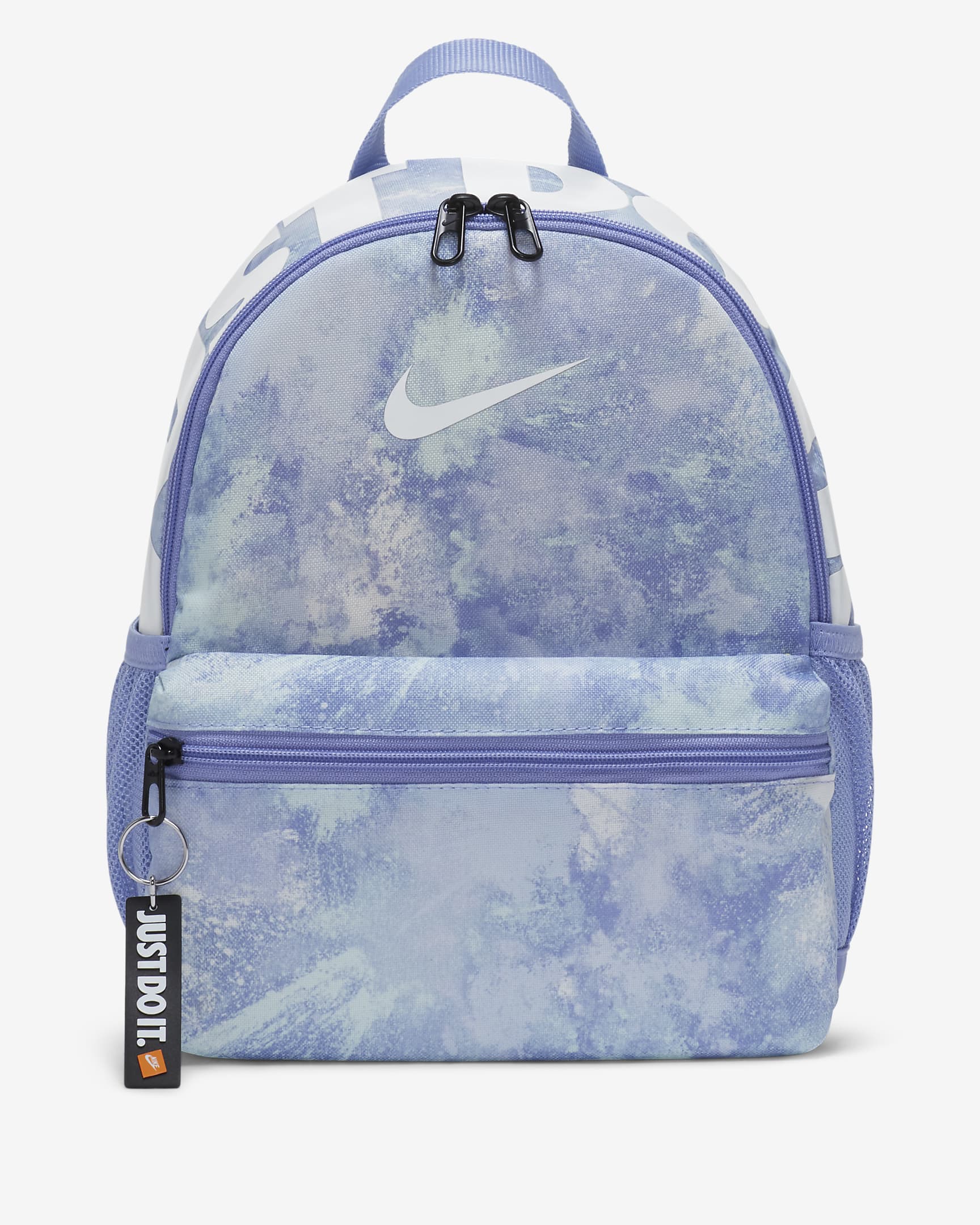 Nike Brasilia JDI Kids' Tie-Dye Backpack (Mini) - Light Thistle/Light Thistle/White