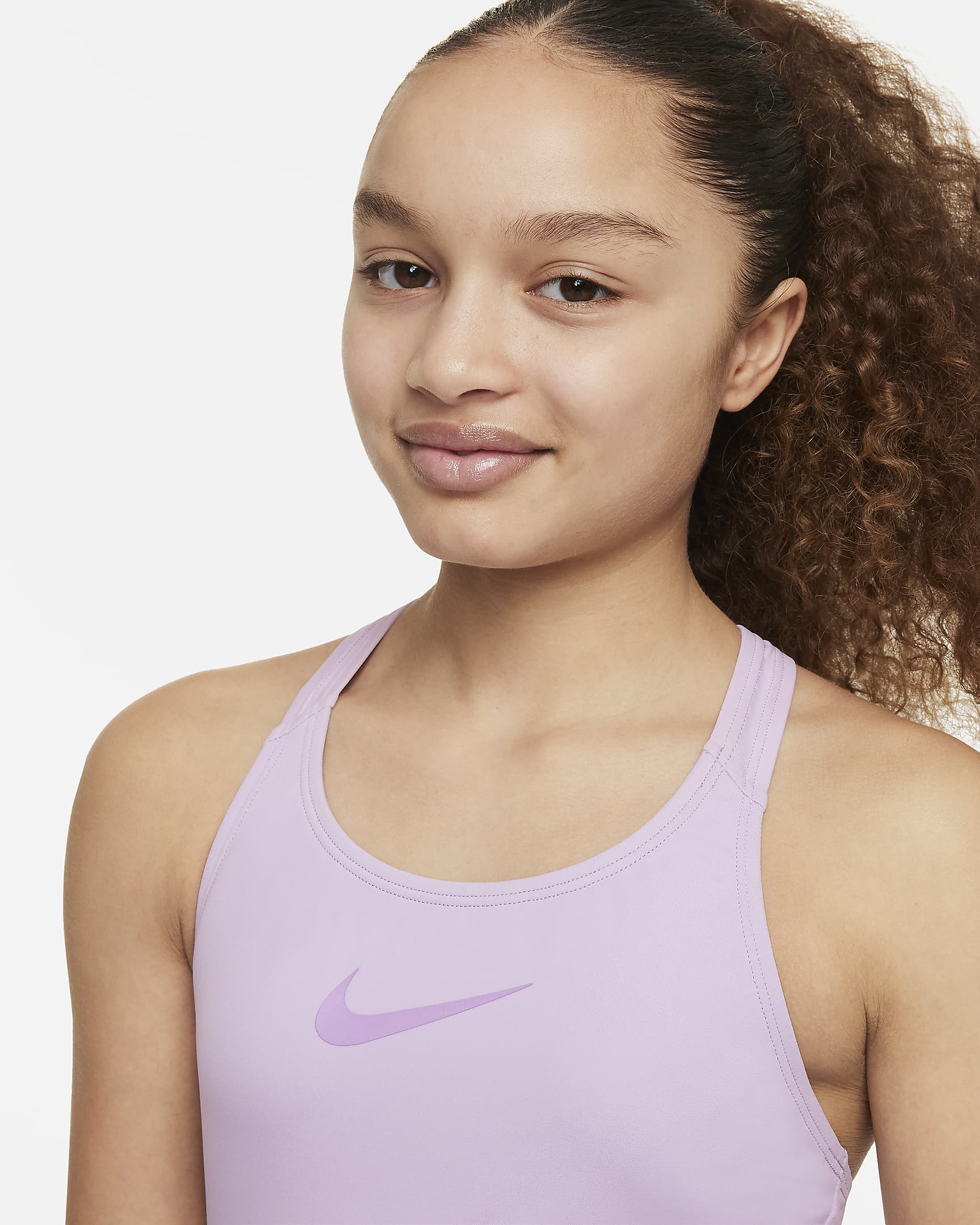 Traje de baño de una sola pieza con espalda deportiva para niña talla grande Nike Essential - Flor de lila