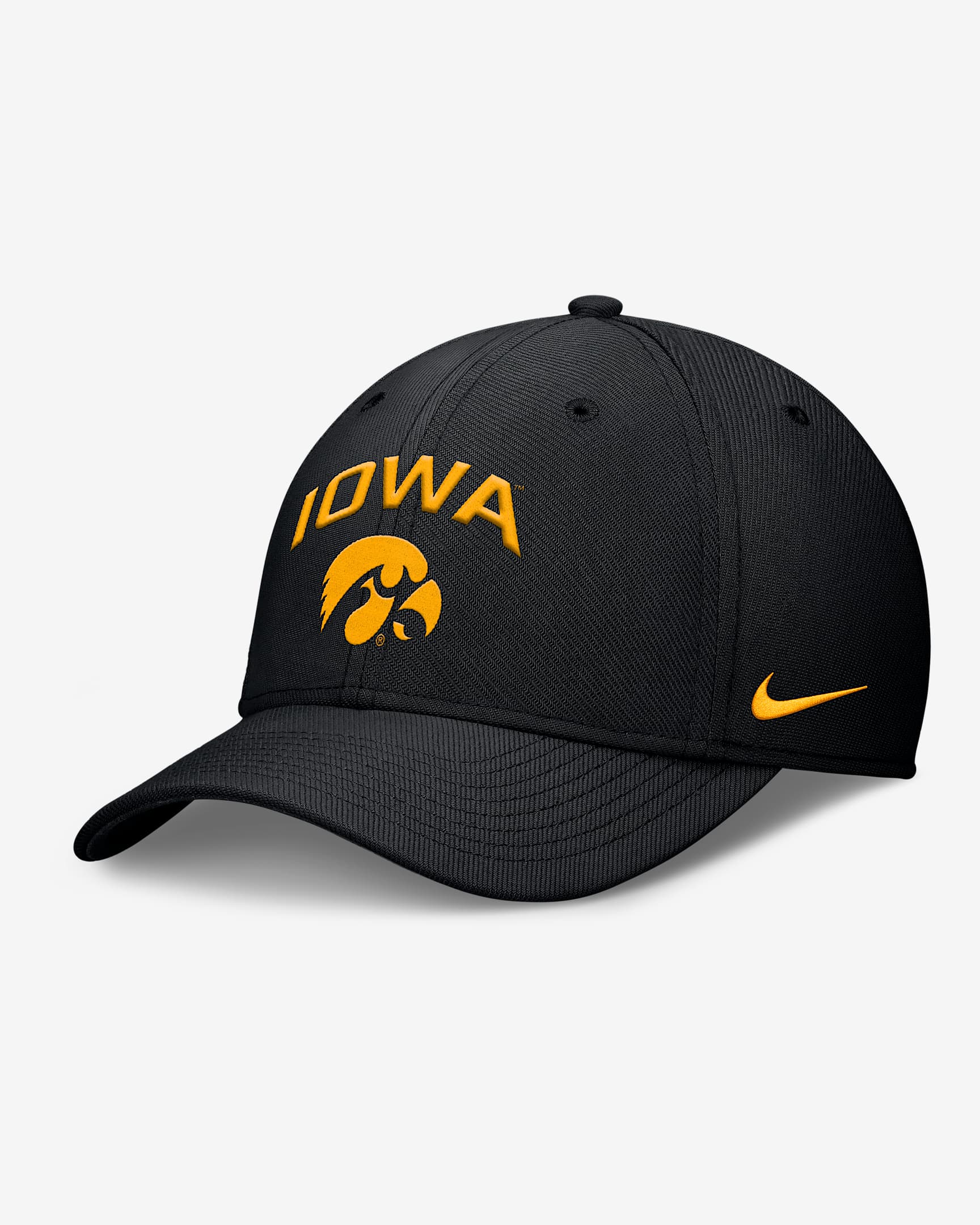 Iowa On-Field Rise Swoosh Men's Nike Dri-FIT College Hat - Black
