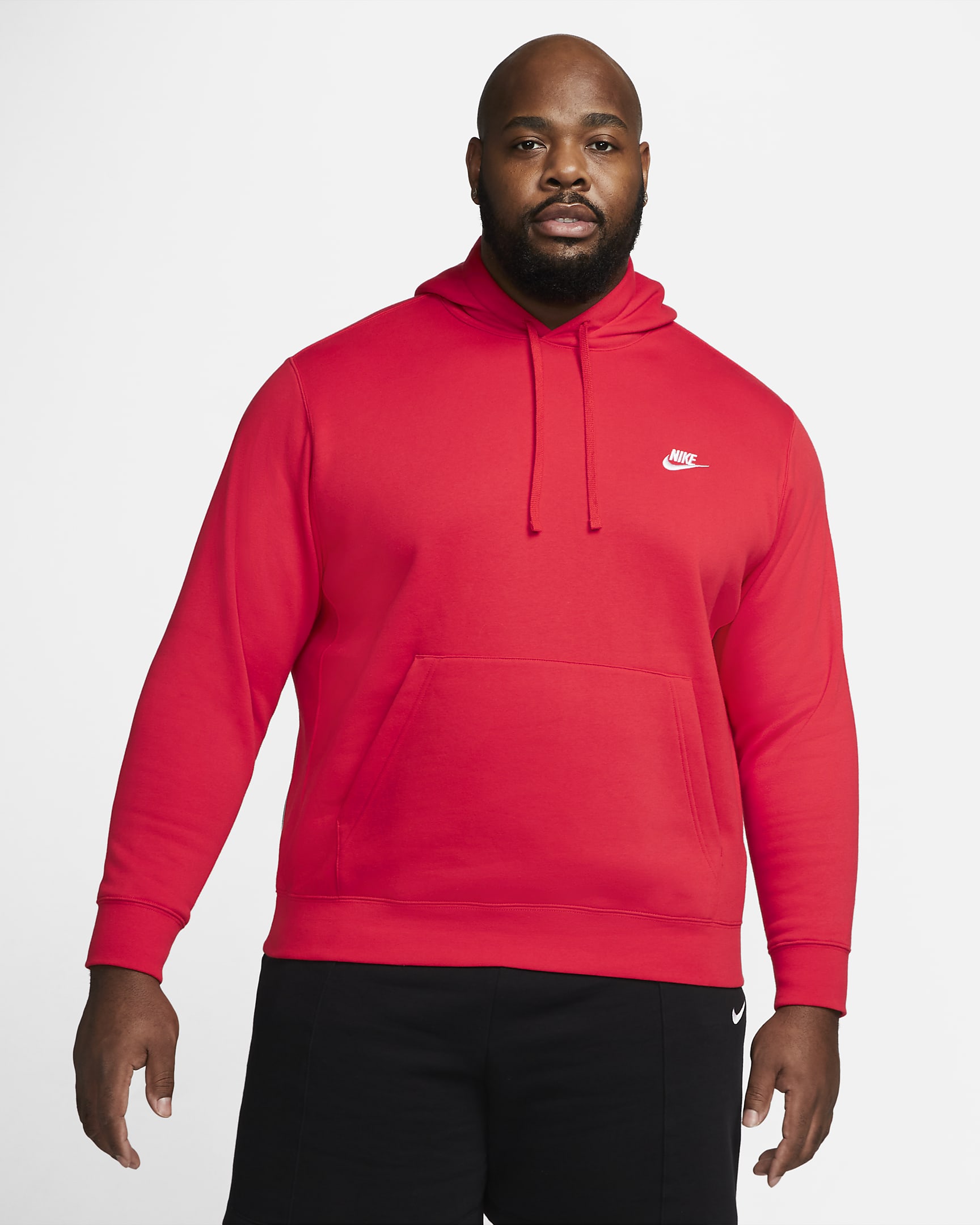 Nike Sportswear Club fleecehettegenser til herre - University Red/University Red/Hvit