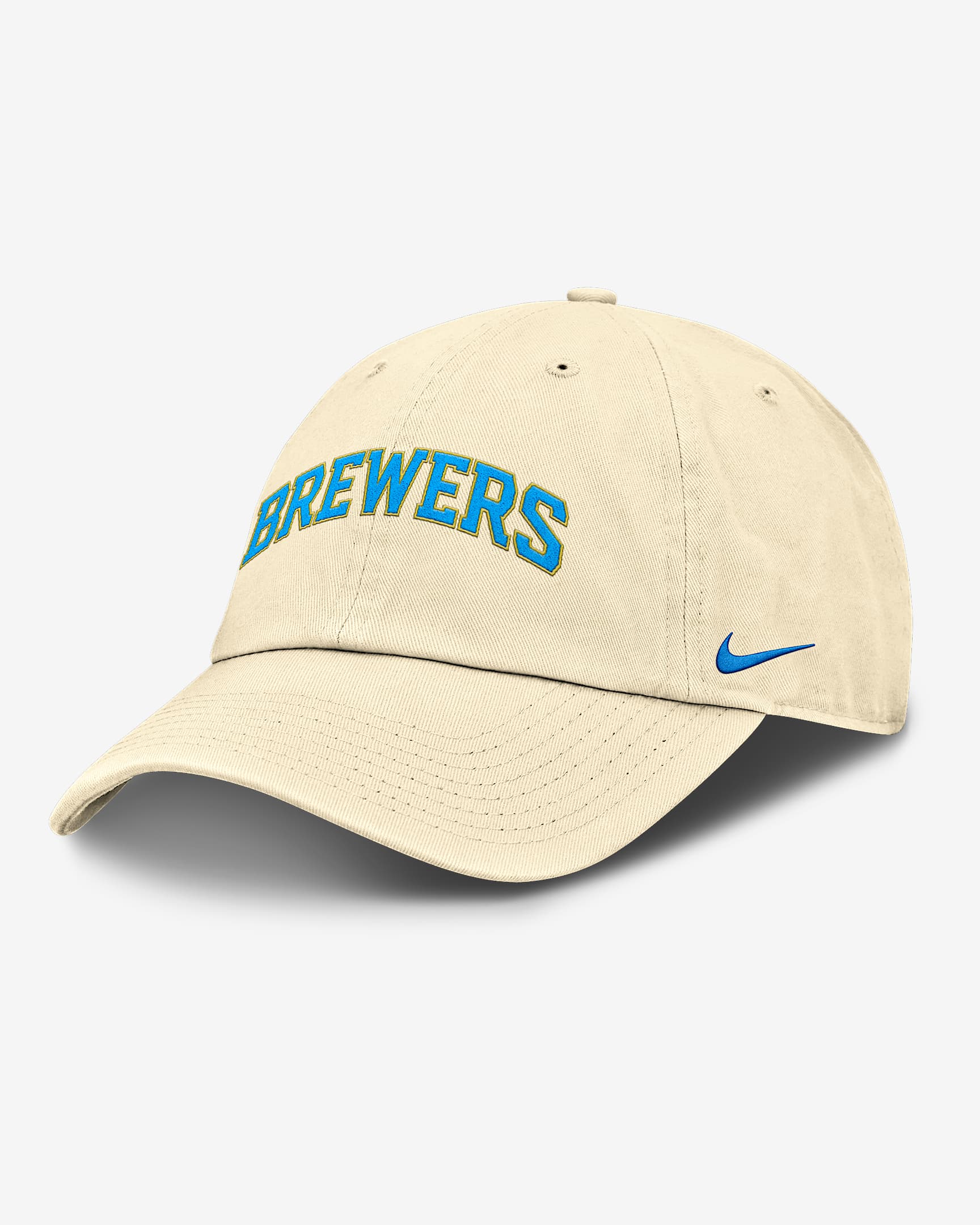 Milwaukee Brewers Club Men's Nike MLB Adjustable Hat - Coconut Milk