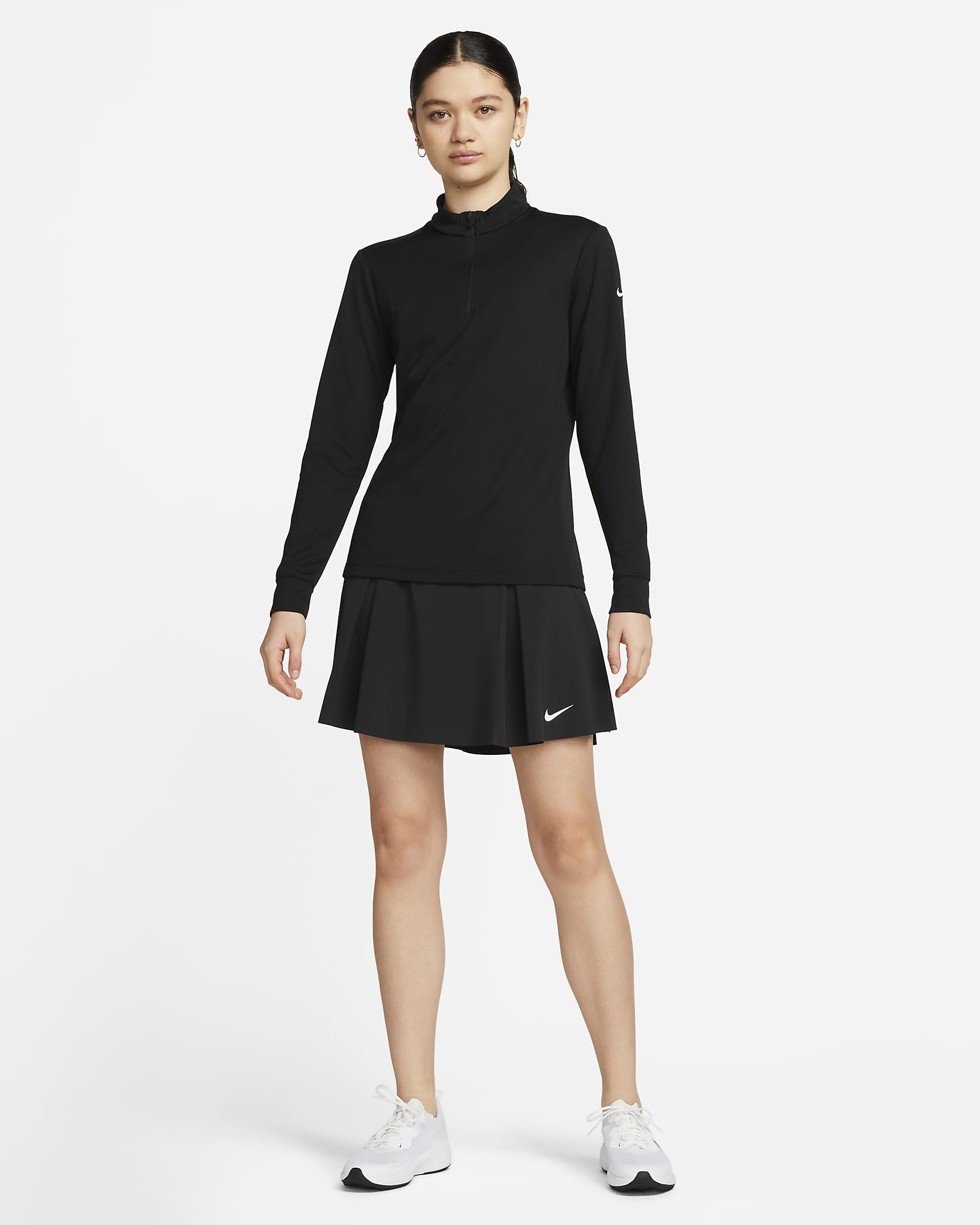 Nike Dri-FIT Advantage Women's Long Golf Skirt - Black/White