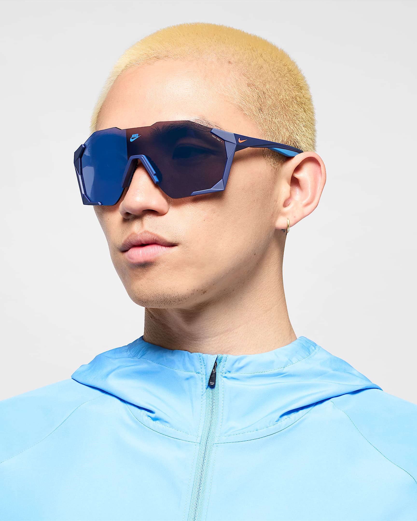 Nike Charged Shield Mirrored Sunglasses - Blue Void/Blue