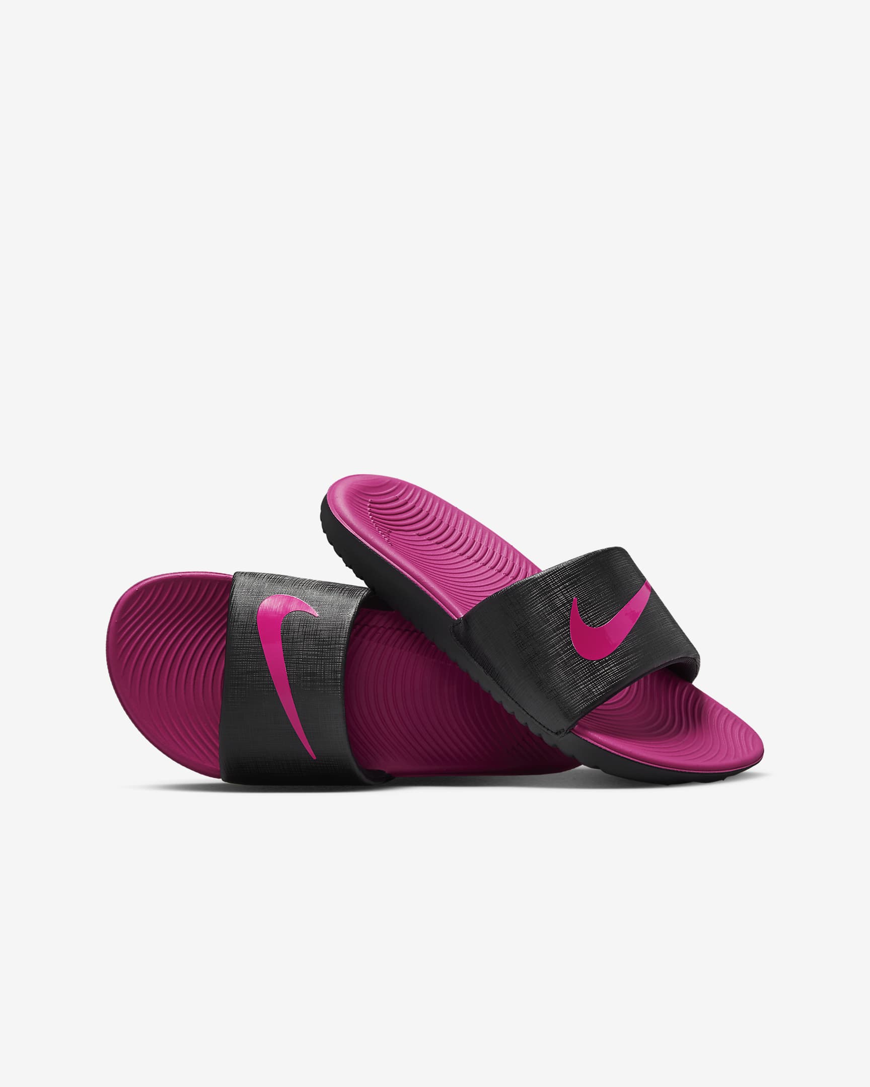 Klapki dla małych/dużych dzieci Nike Kawa - Czerń/Vivid Pink