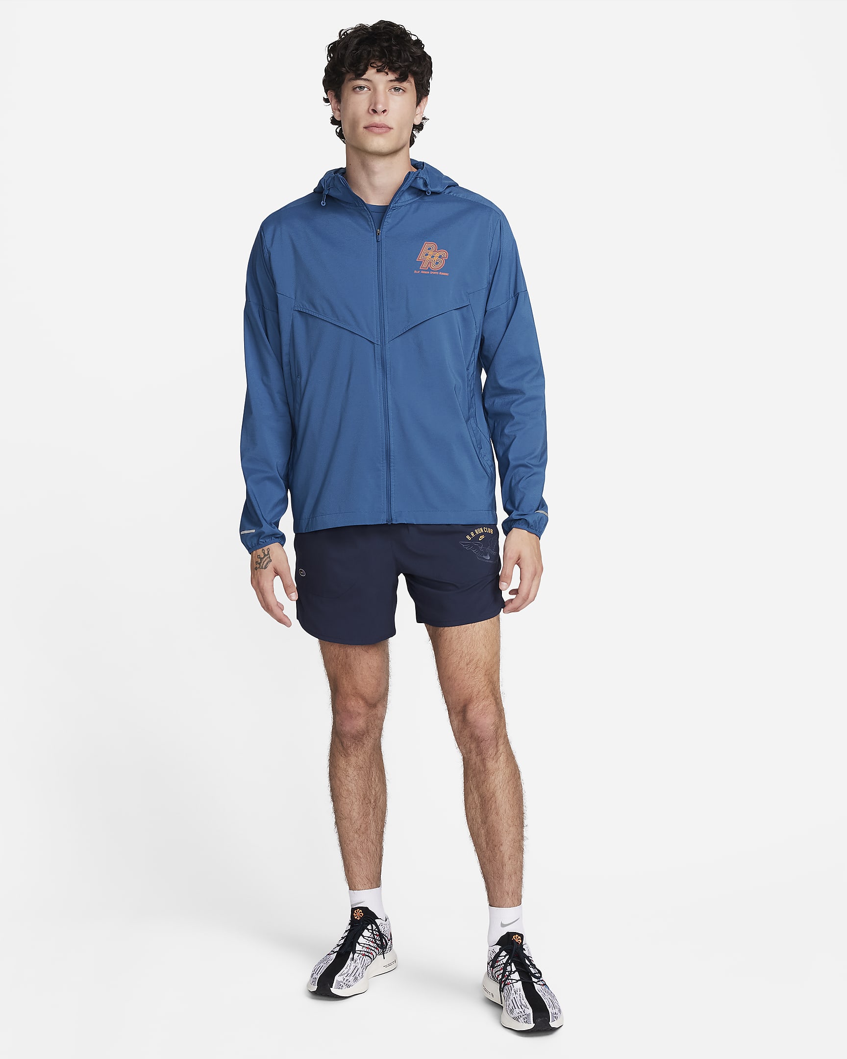 Giacca da running Repel Nike Windrunner Running Energy – Uomo - Court Blue/Court Blue/Safety Orange