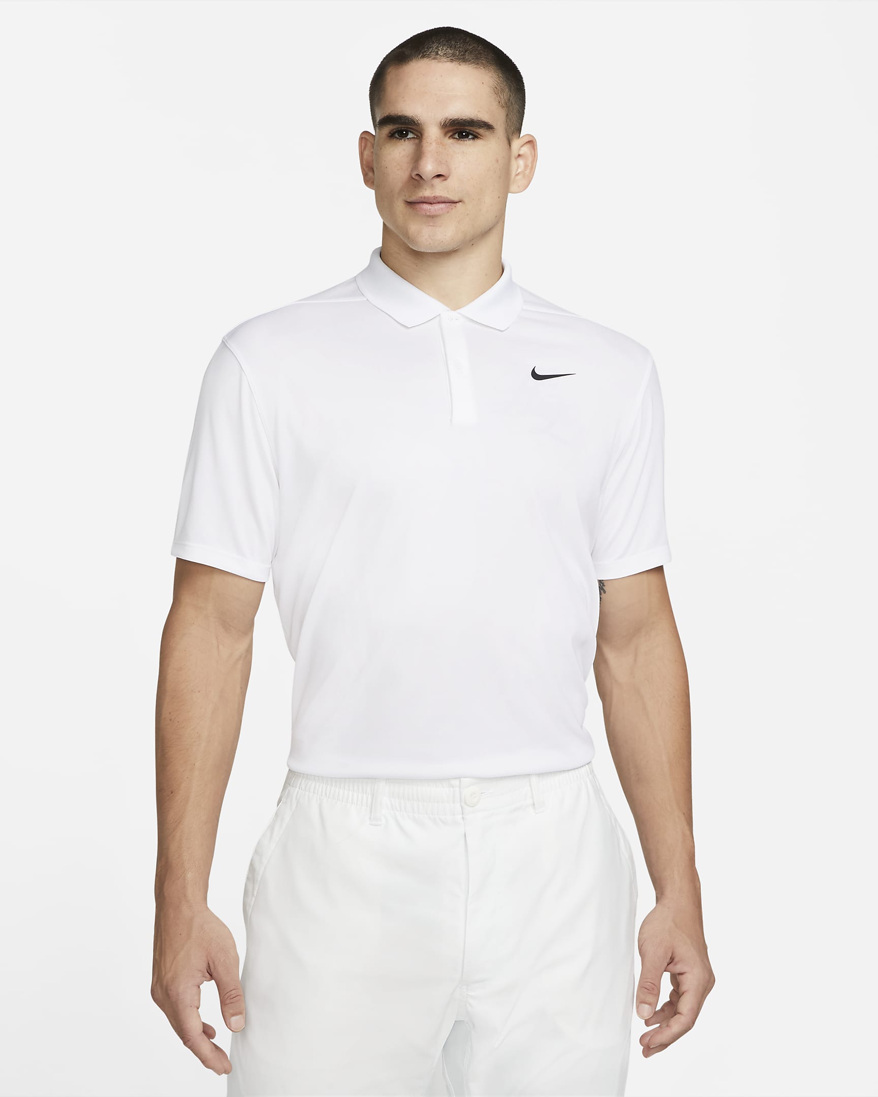 NikeCourt Dri-FIT Tennis-Poloshirt für Herren - Weiß/Schwarz