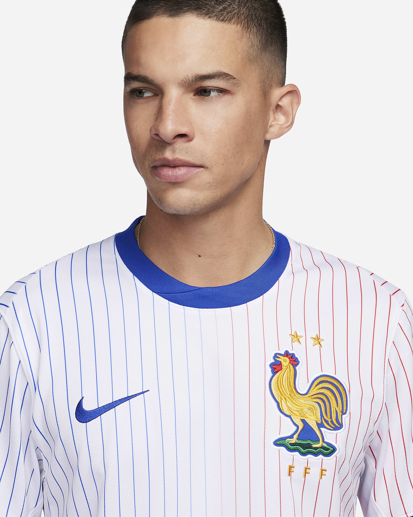 FFF (男子團隊) 2024/25 Stadium 客場男款 Nike Dri-FIT 復刻版足球衣 - 白色/Bright Blue/University Red/Bright Blue