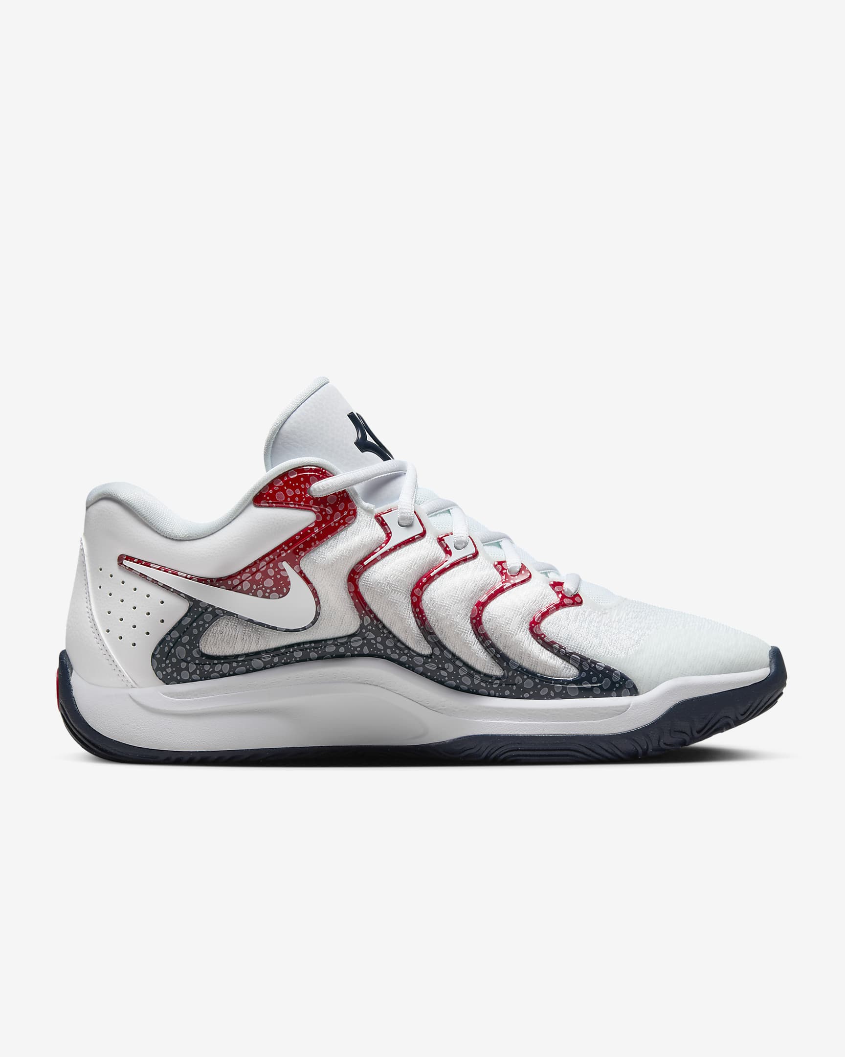 Tenis de básquetbol KD17 - Blanco/Rojo universitario/Obsidiana