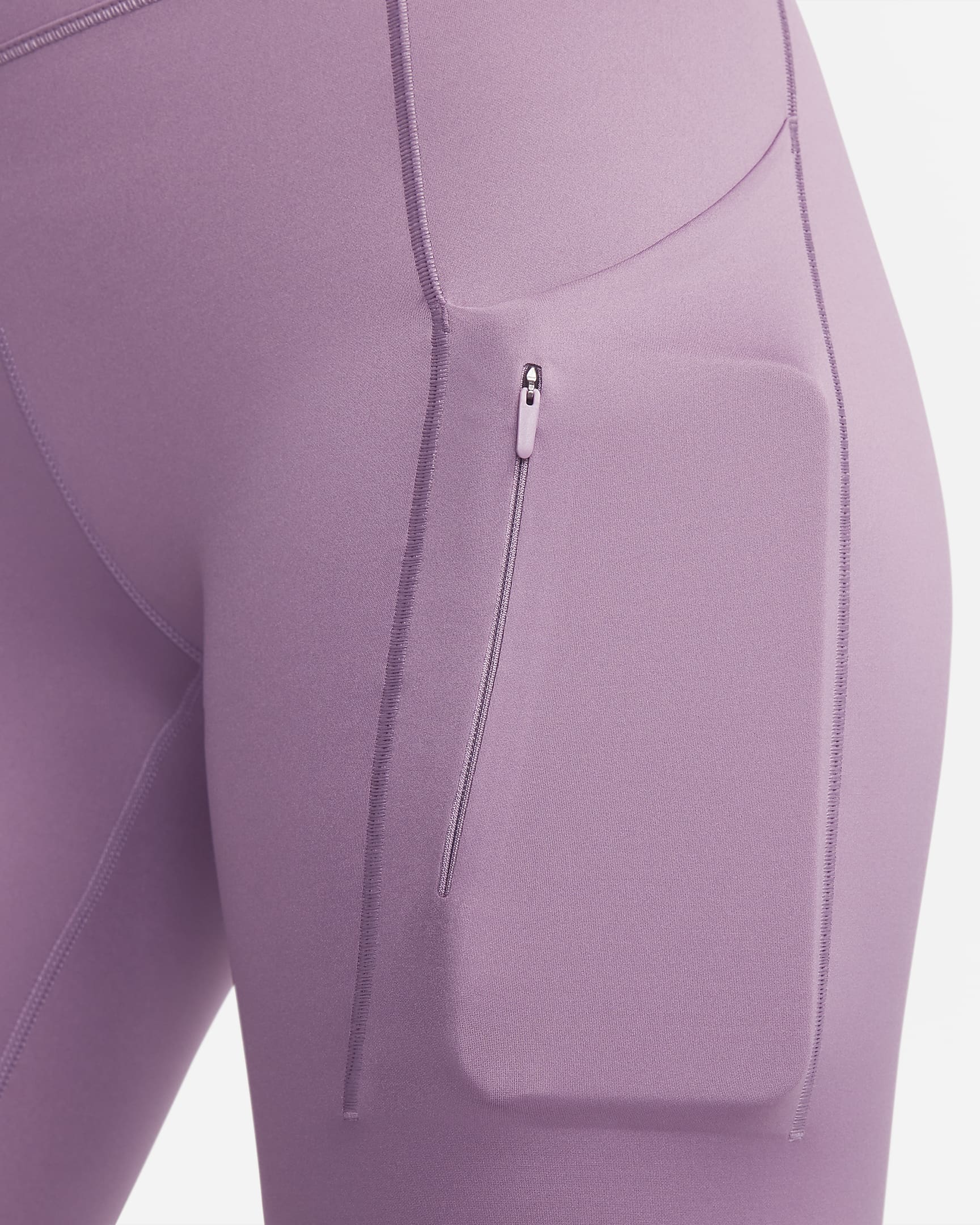 Nike Go erős tartást adó, közepes szabású, 7/8-os női leggings zsebekkel - Violet Dust/Fekete