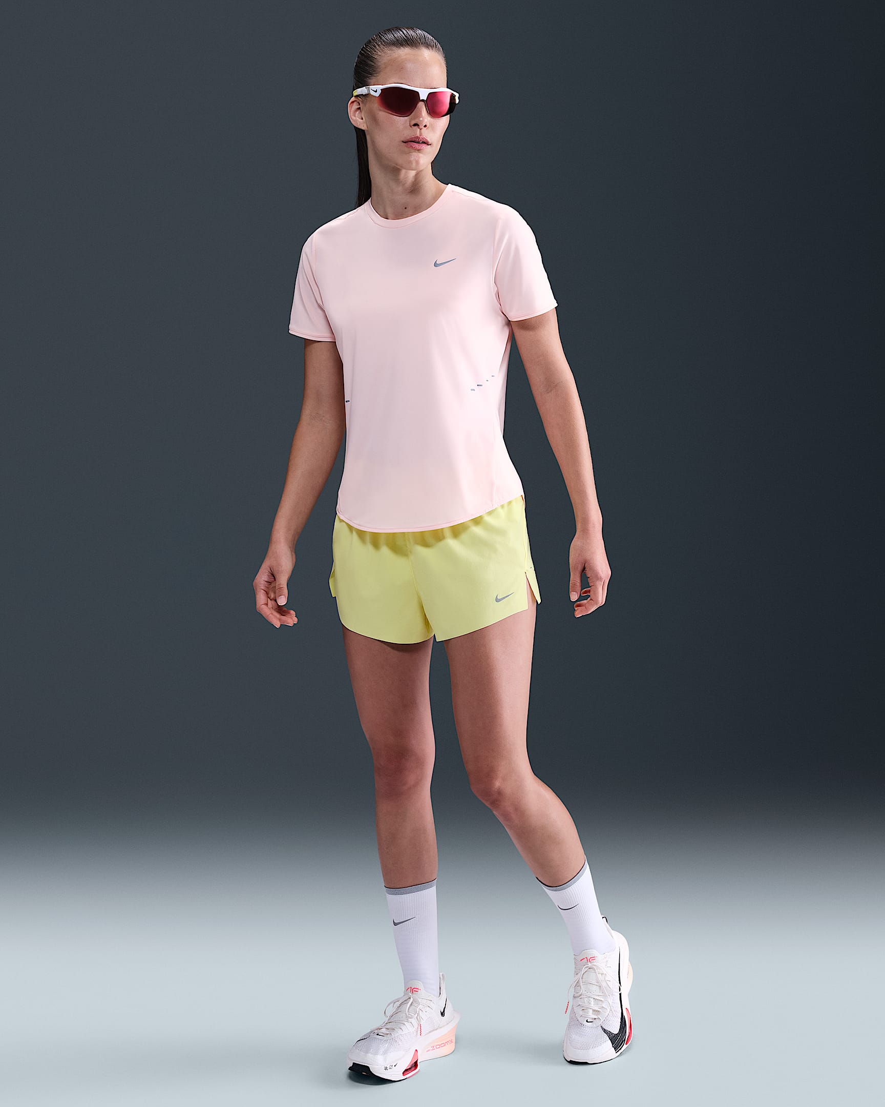 Nike Swift Women's Dri-FIT Mid-Rise 2.5" Brief-Lined Running Shorts - Light Zitron