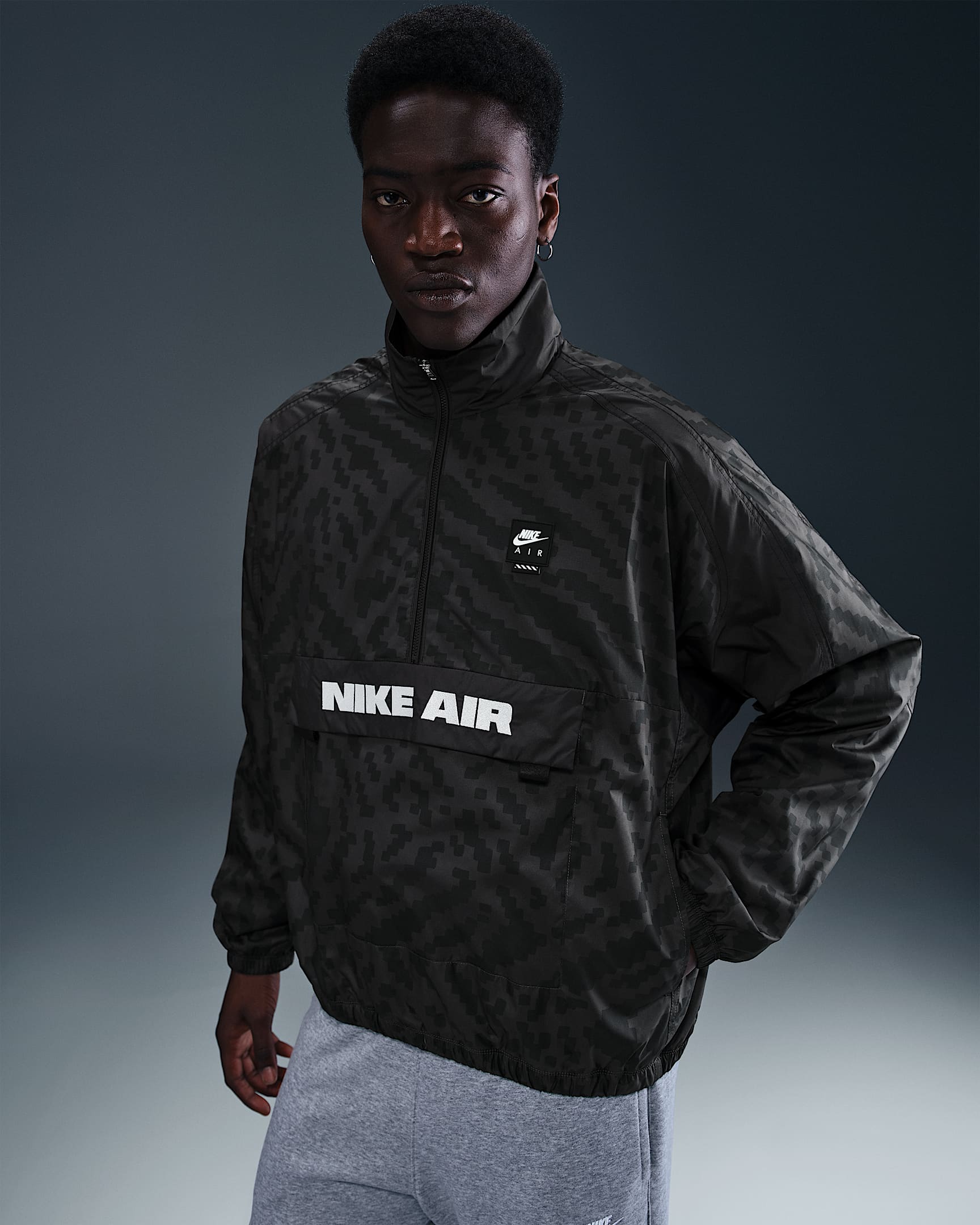 Nike Air Men's Half-Zip Jacket - Anthracite/Black/Black