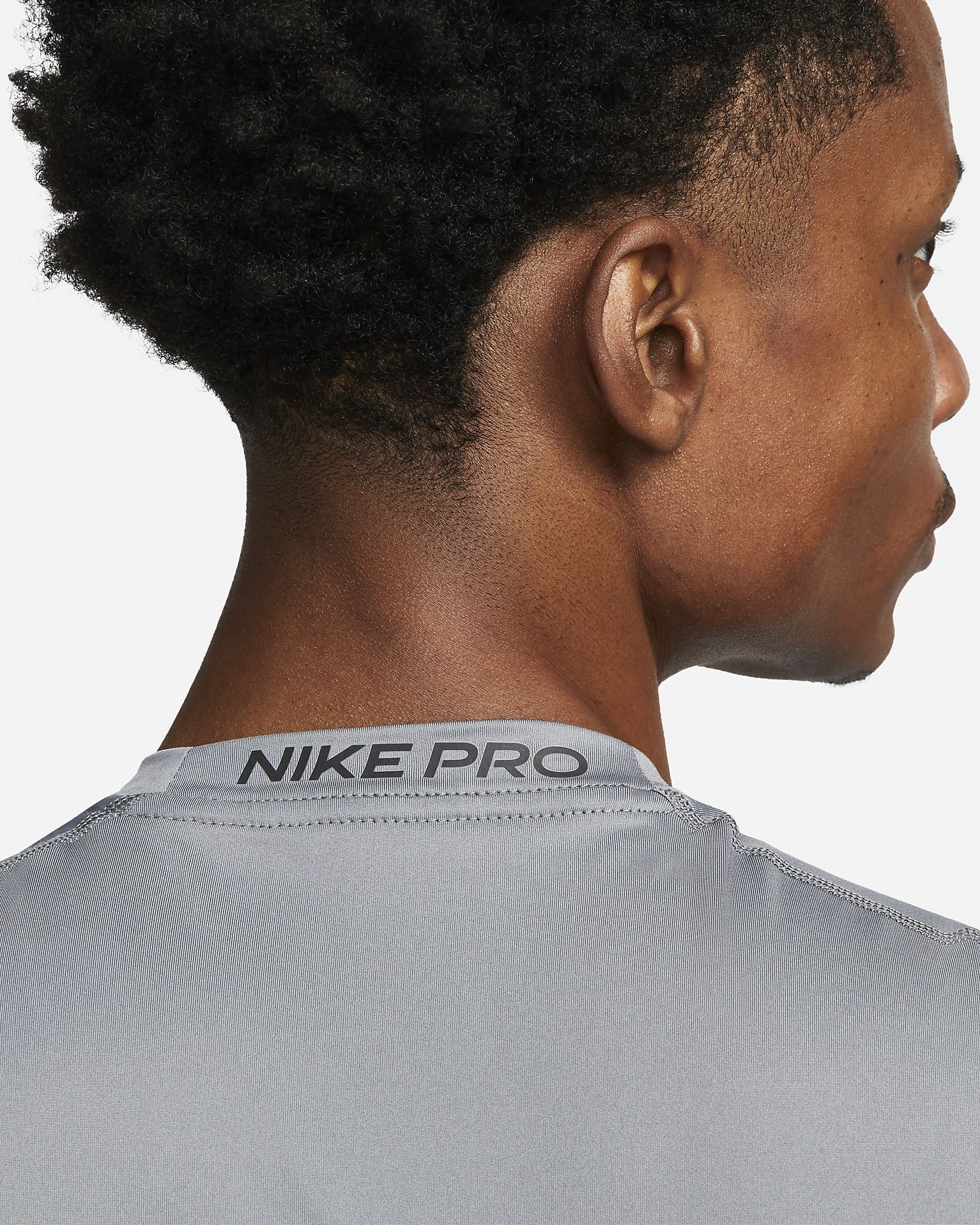 Nike Pro Part superior sense mànigues Dri-FIT cenyida de fitnes - Home - Smoke Grey/Negre