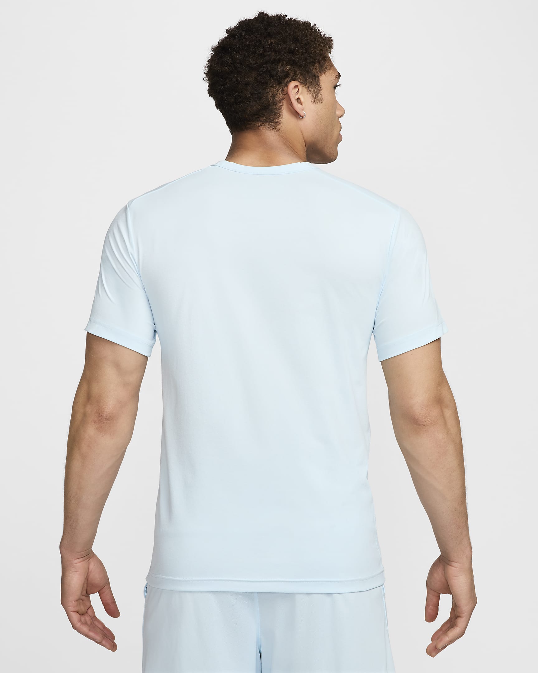 Haut à manches courtes anti-UV Dri-FIT Nike Hyverse pour homme - Glacier Blue/Noir