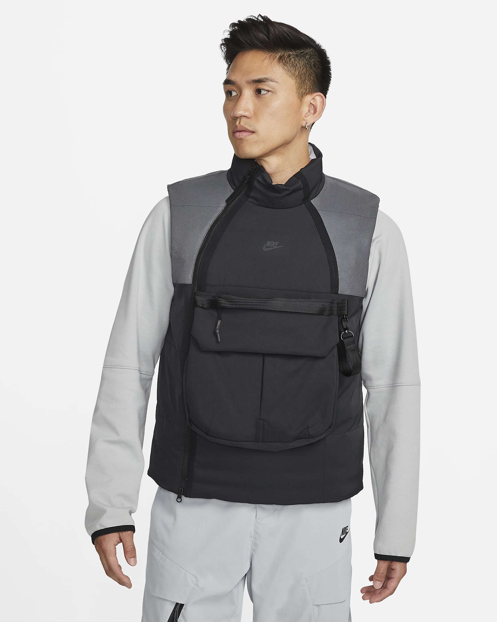 Chaleco aislante para hombre Nike Sportswear Therma-FIT Tech Pack - Negro/Negro