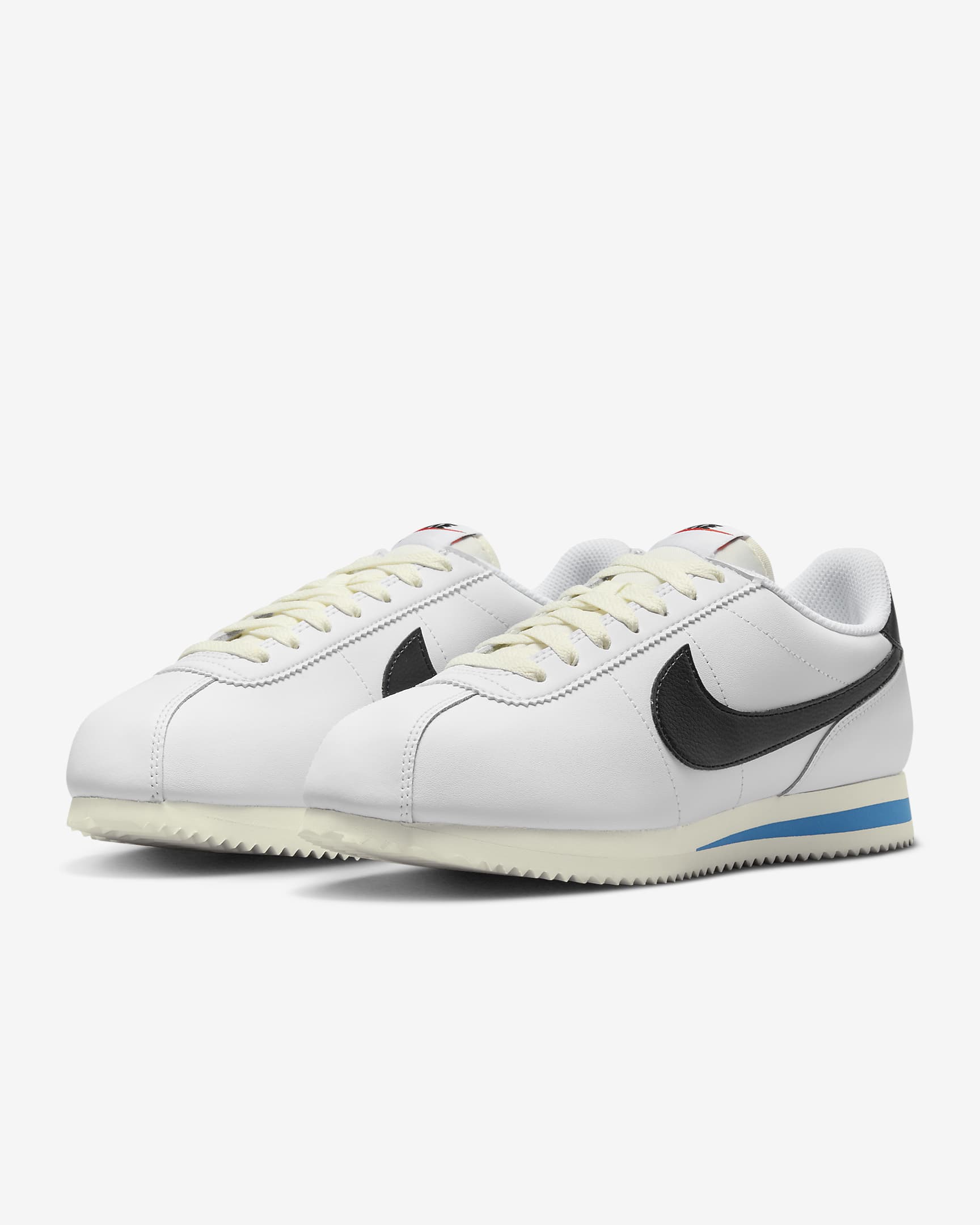 Nike Cortez Leather Women's Shoes - White/Light Photo Blue/Sail/Black