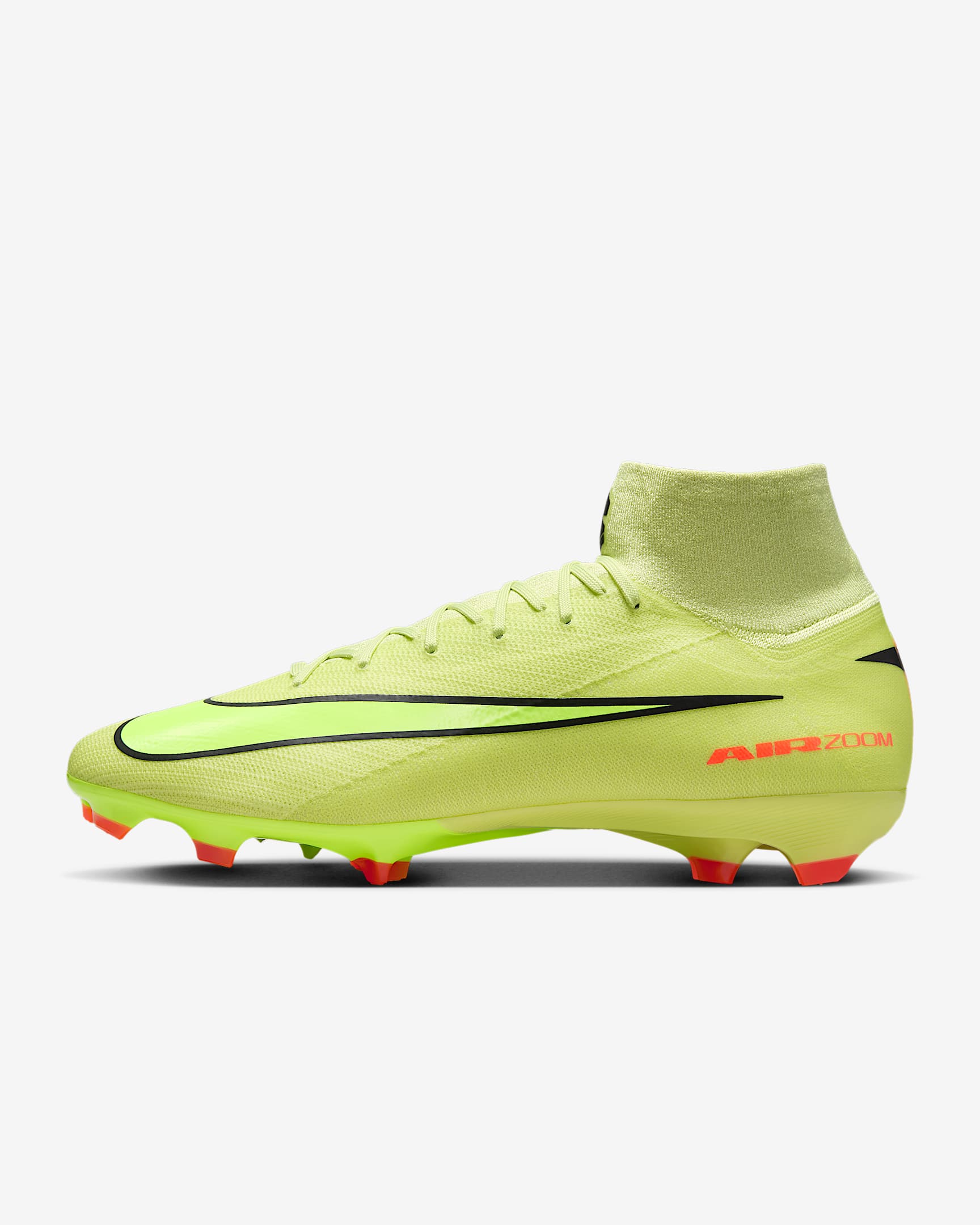 Nike Mercurial Superfly 10 Pro high-top voetbalschoenen (stevige ondergrond) - Limelight/Hyper Crimson/Volt