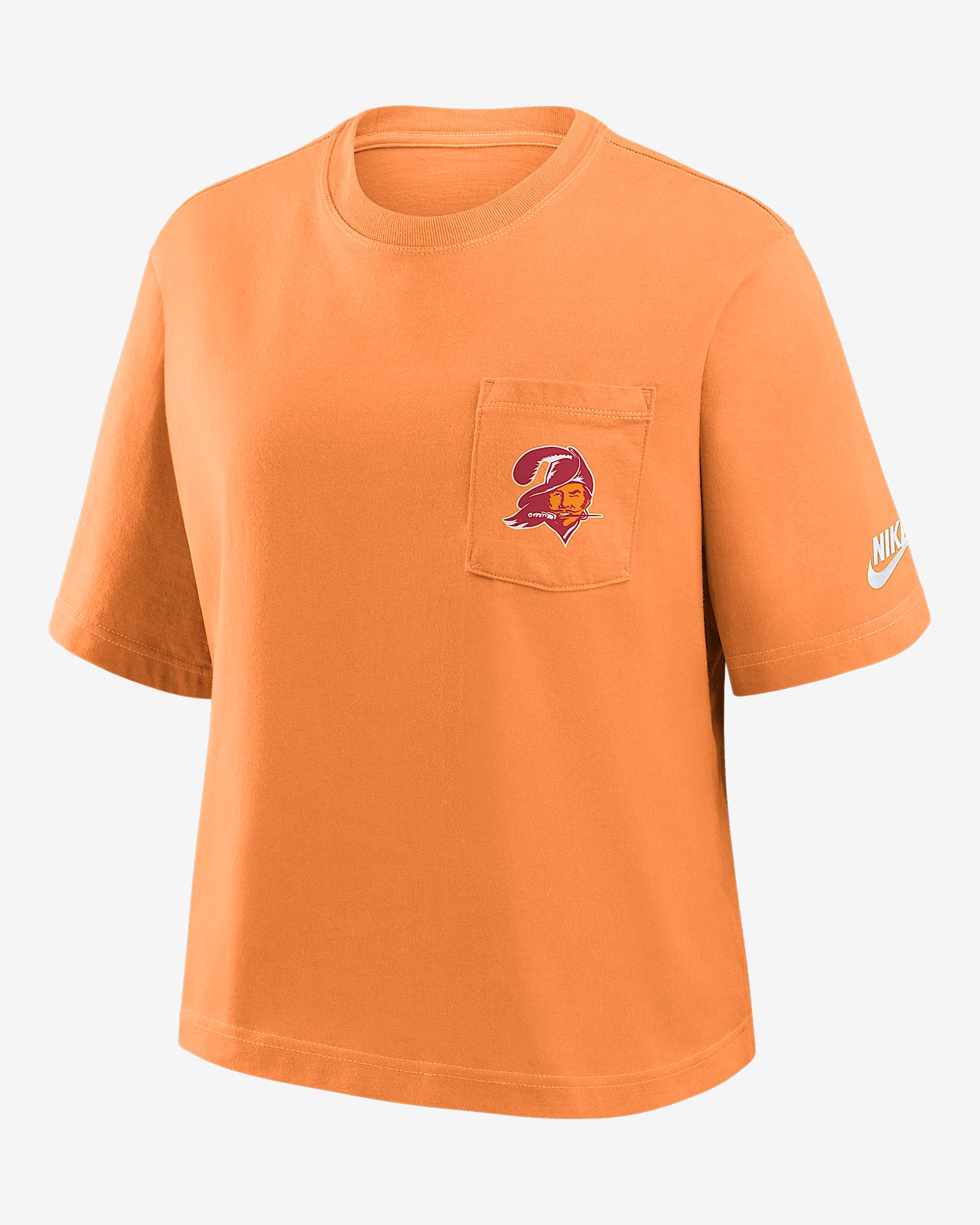 Tampa Bay Buccaneers Rewind Pocket Boxy Women's Nike NFL T-Shirt - Orange