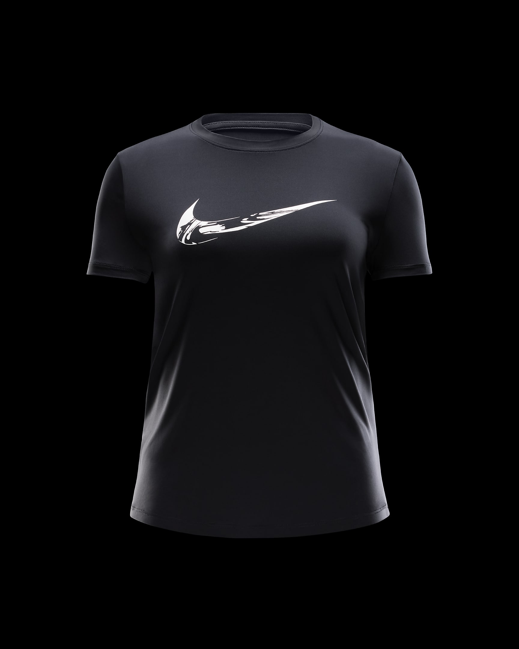 Nike One Women's Dri-FIT Short-Sleeve Graphic Running Top - Black/White