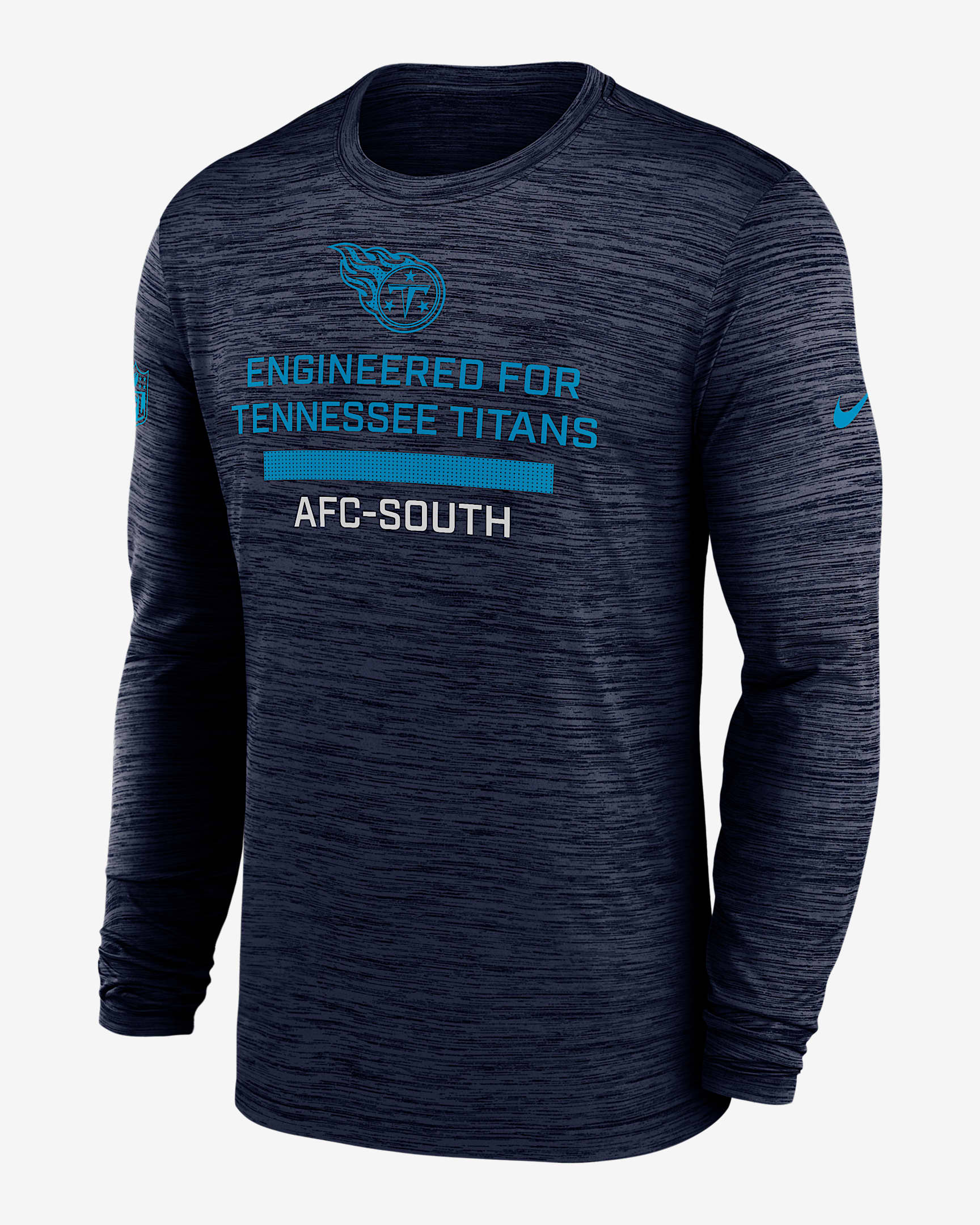 Tennessee Titans Sideline Team Issue Velocity Men's Nike Dri-FIT NFL Long-Sleeve T-Shirt - Navy
