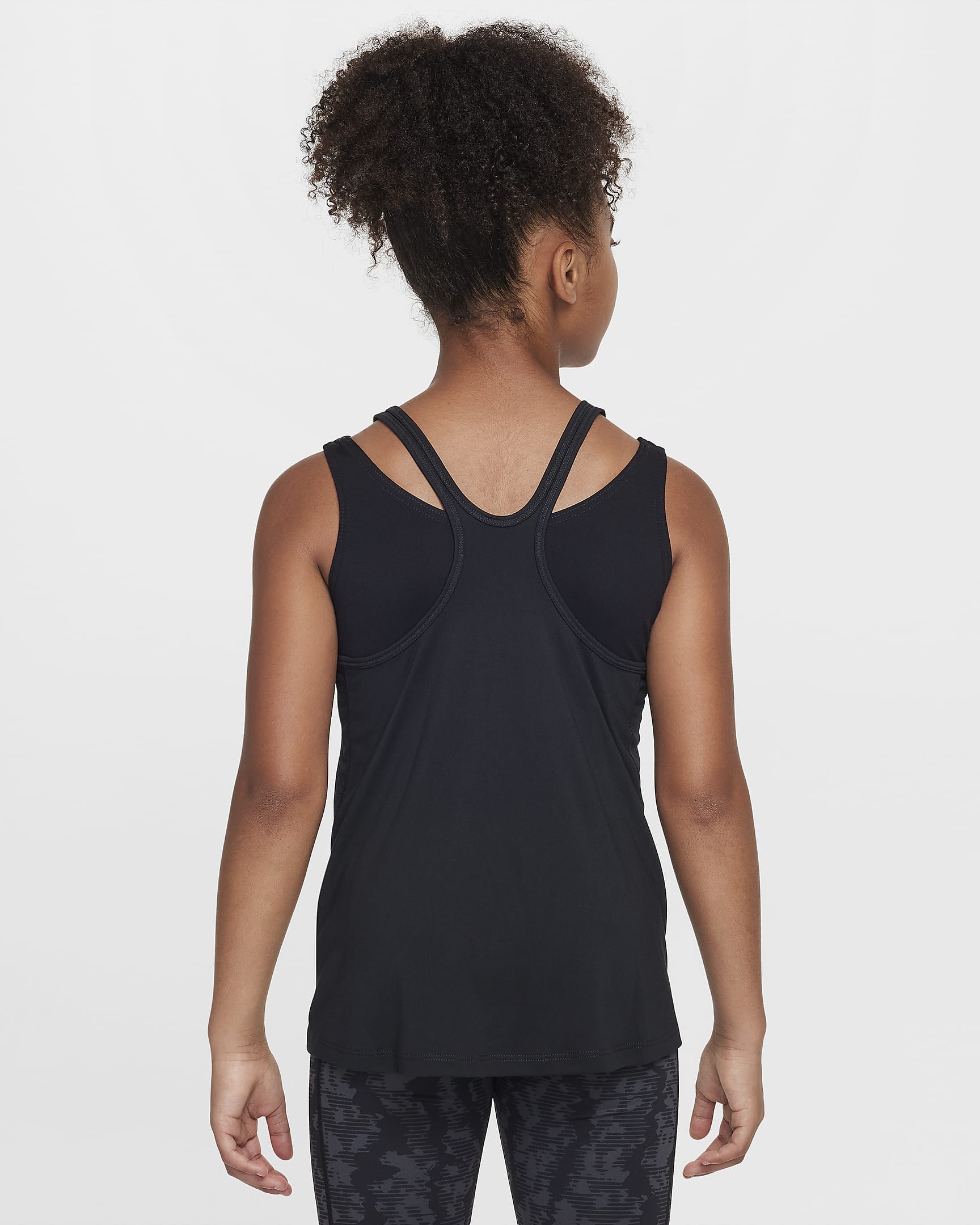 Nike One Classic Dri-FIT singlet til store barn (jente) - Svart/Hvit