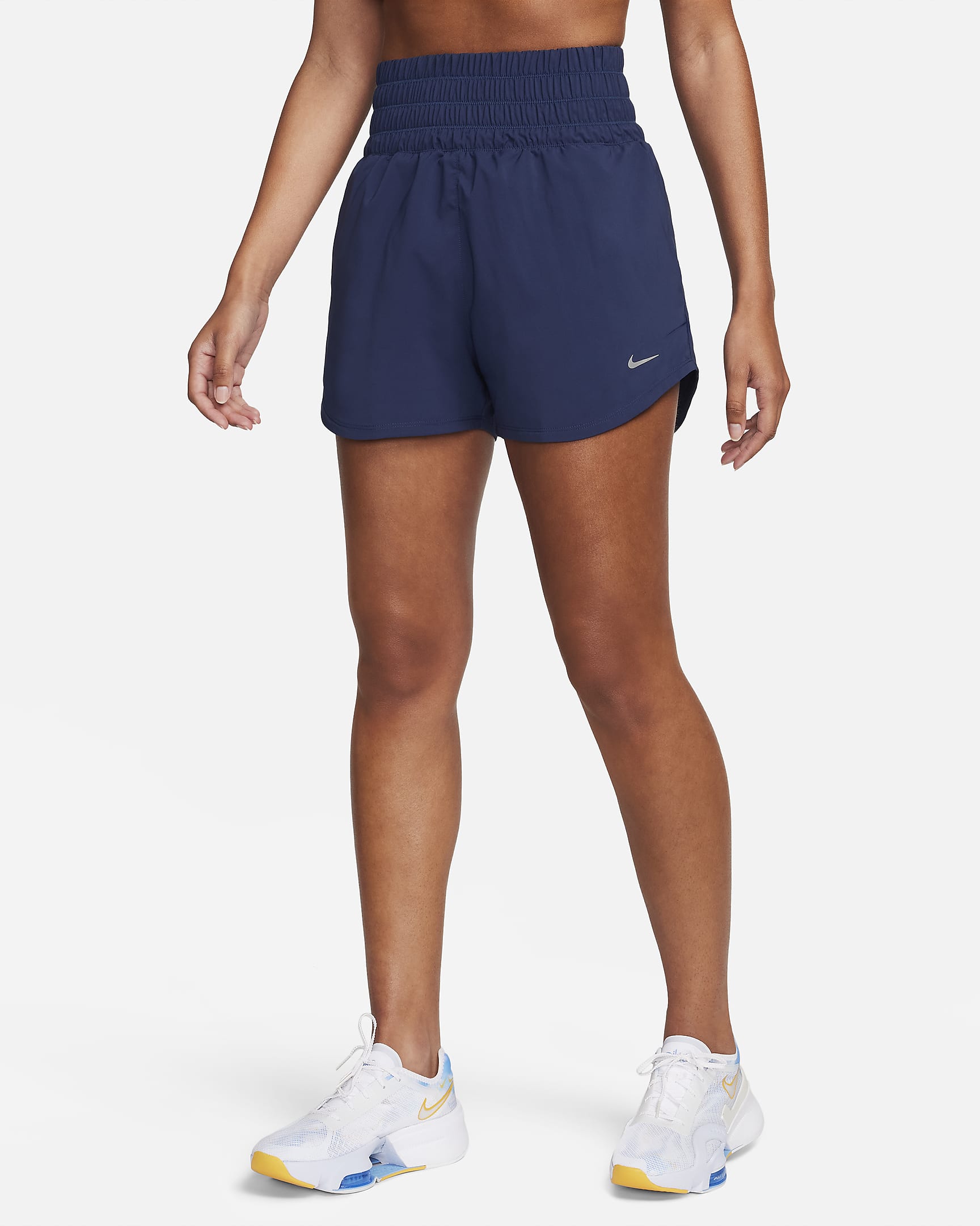 Nike One Women's Dri-FIT Ultra High-Waisted 3" Brief-Lined Shorts - Midnight Navy