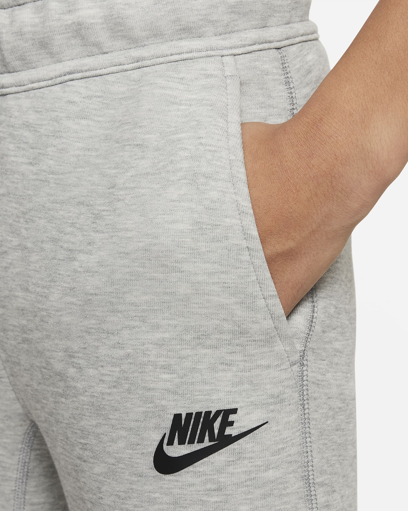 Nike Sportswear Tech Fleece bukse for store barn (gutt) - Dark Grey Heather/Svart/Svart