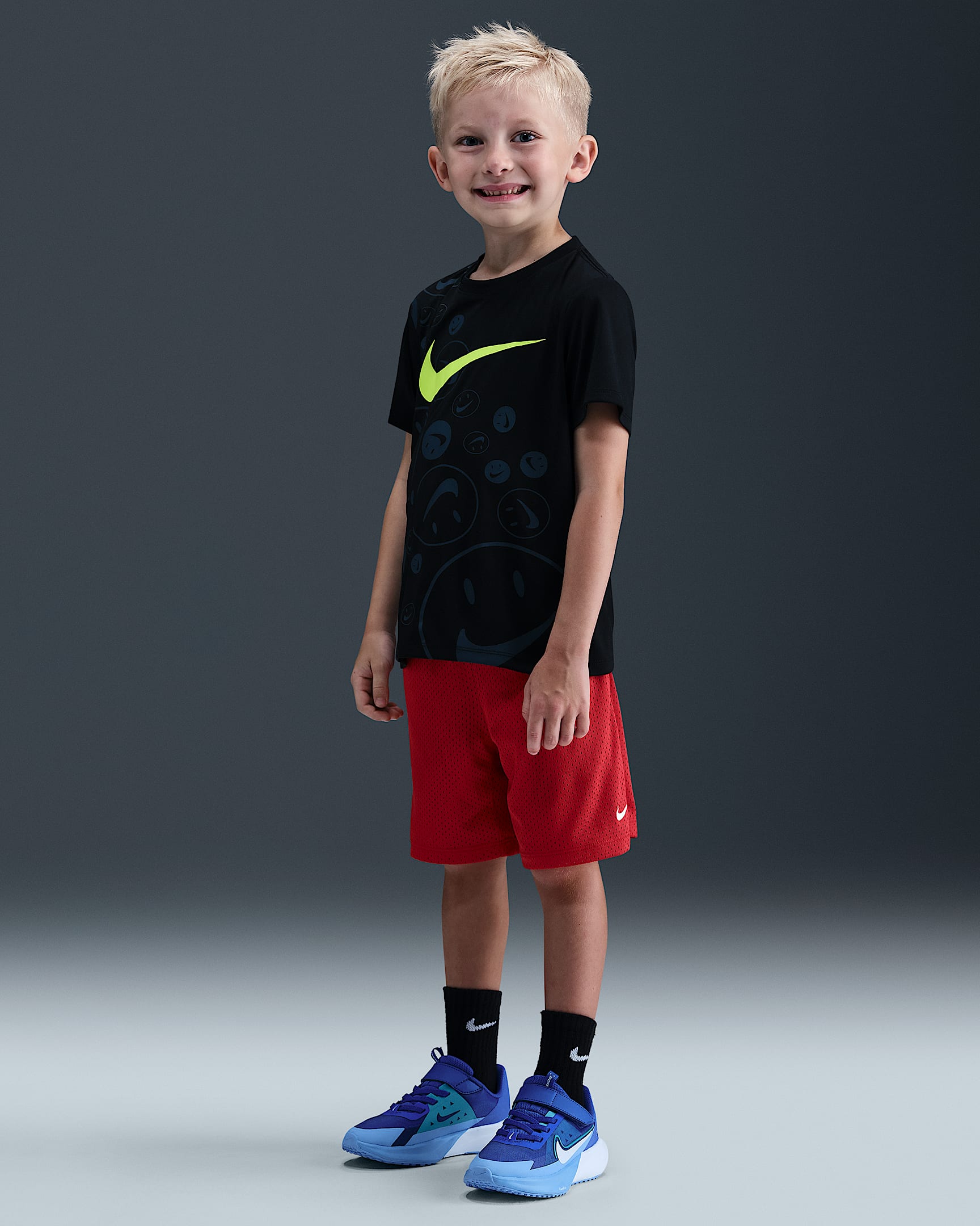 Nike Little Kids' Dri-FIT Multi Mesh Shorts - University Red