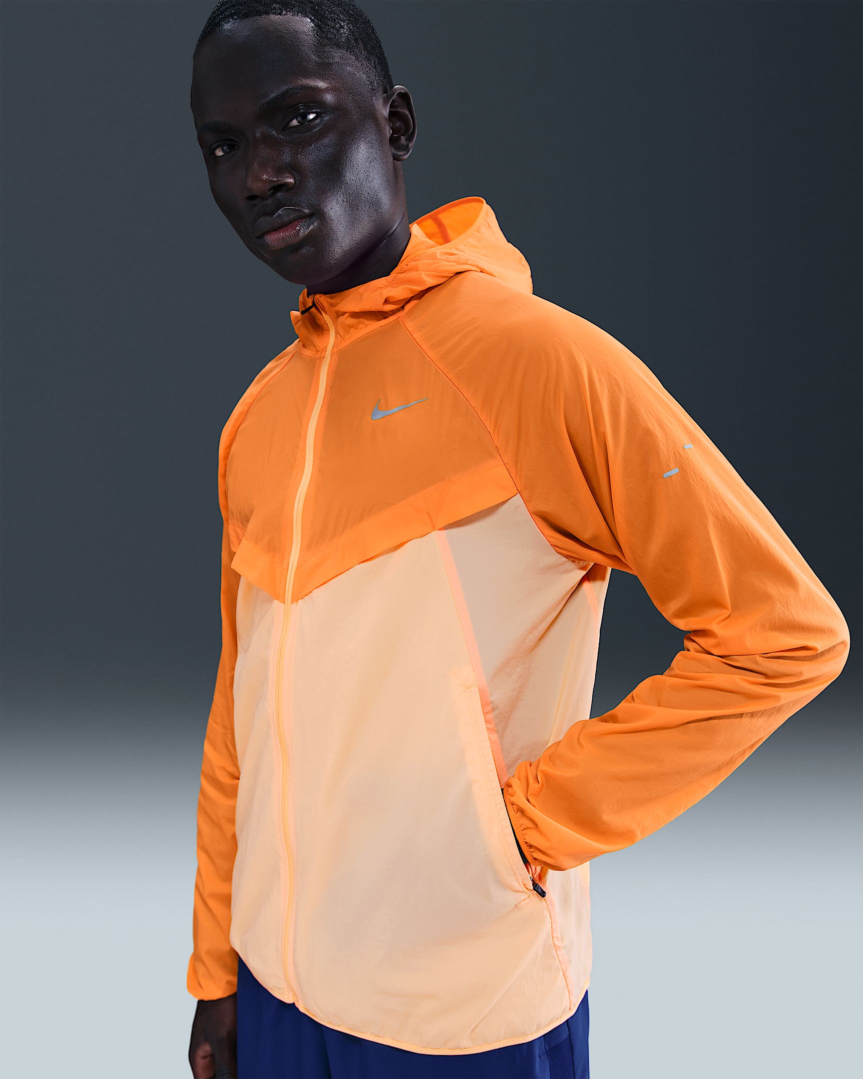 Pánská běžecká bunda Nike Stride Repel UV - Bright Ceramic/Orange Chalk