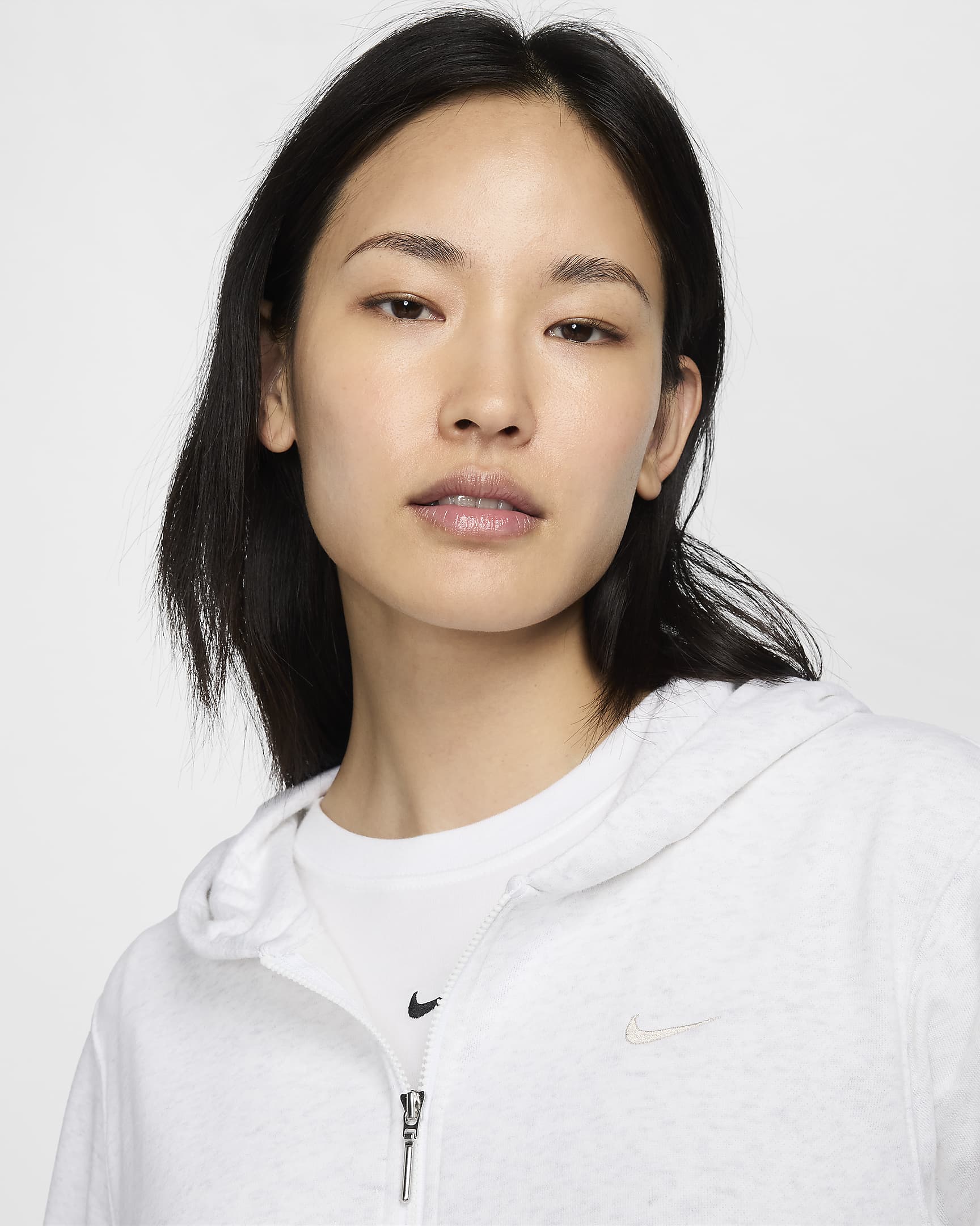 Nike Sportswear Chill Terry 女款寬鬆全長式拉鍊法國毛圈布連帽上衣 - Birch Heather/Light Orewood Brown