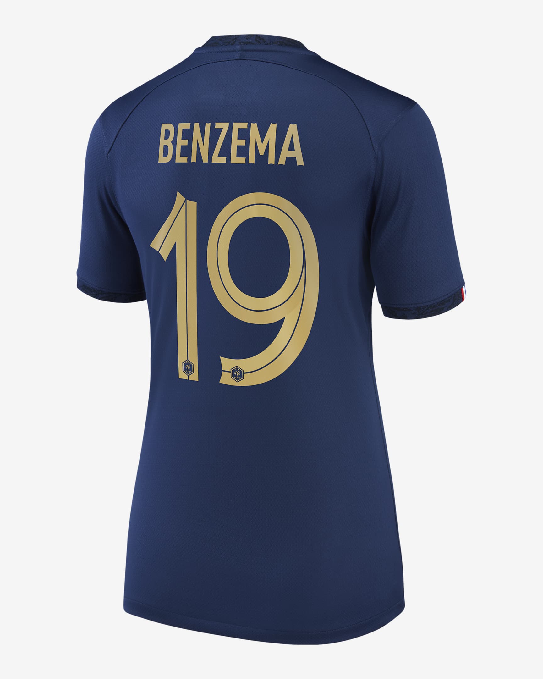 France National Team 2022/23 Stadium Home (Karim Benzema) Women's Nike Dri-FIT Soccer Jersey - Navy