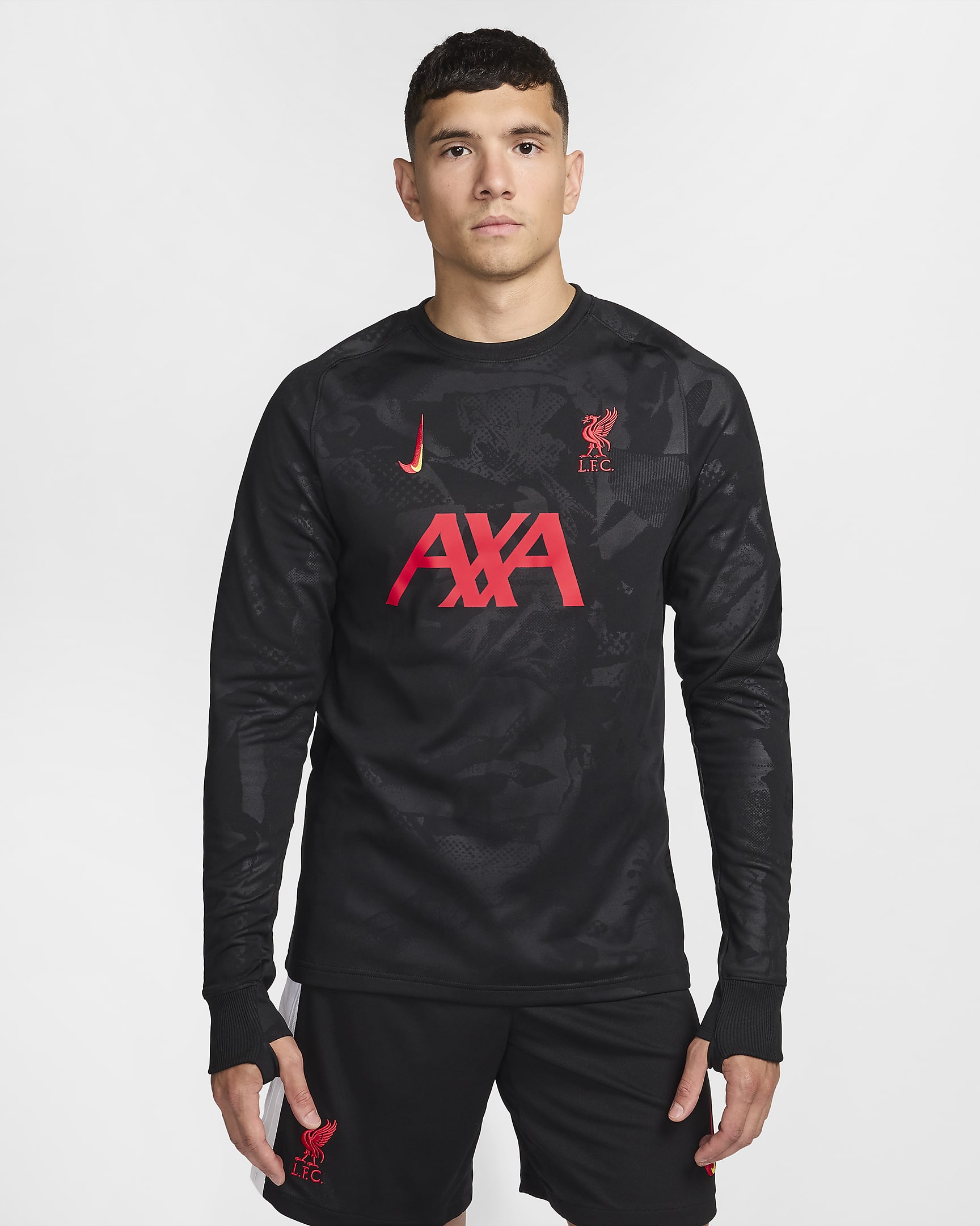 Liverpool FC Academy Pro Third Men's Nike Dri-FIT Soccer Long-Sleeve Top - Black/Chrome Yellow/Global Red