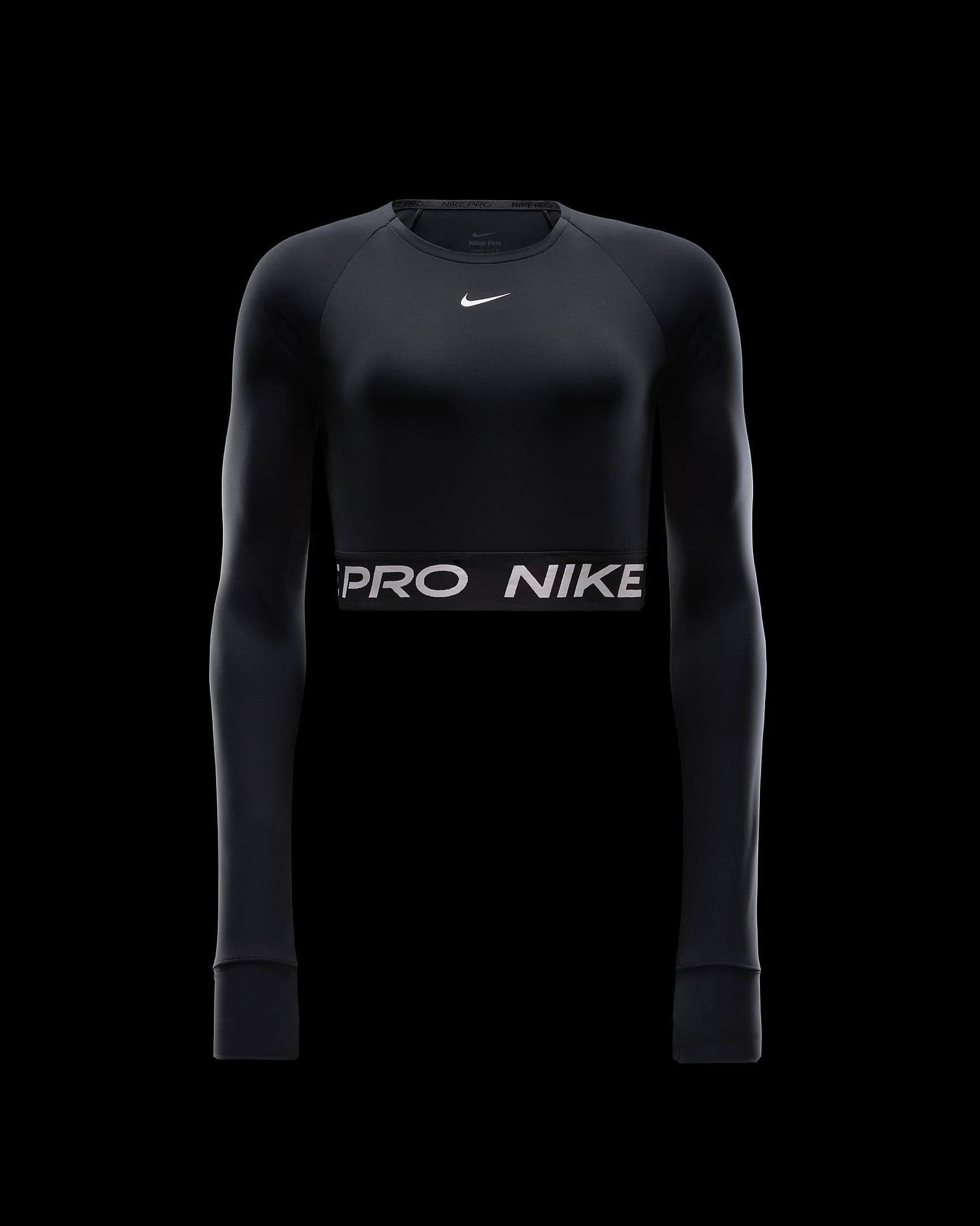 Nike Pro 365 Women's Dri-FIT Cropped Long-Sleeve Top - Black/White