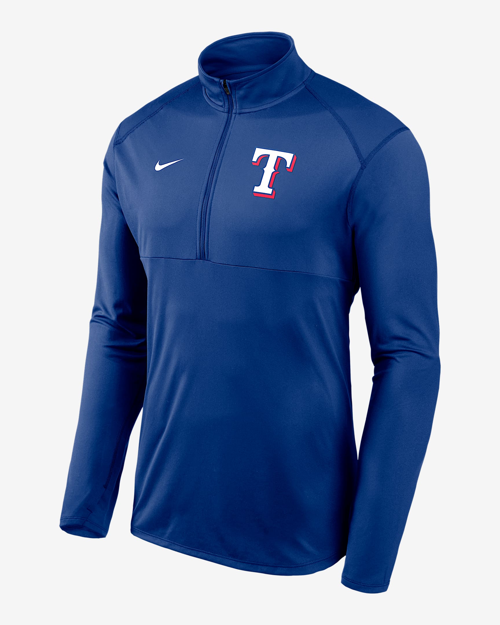 Texas Rangers Team Logo Element Men's Nike Dri-FIT MLB Half-Zip Top - Royal