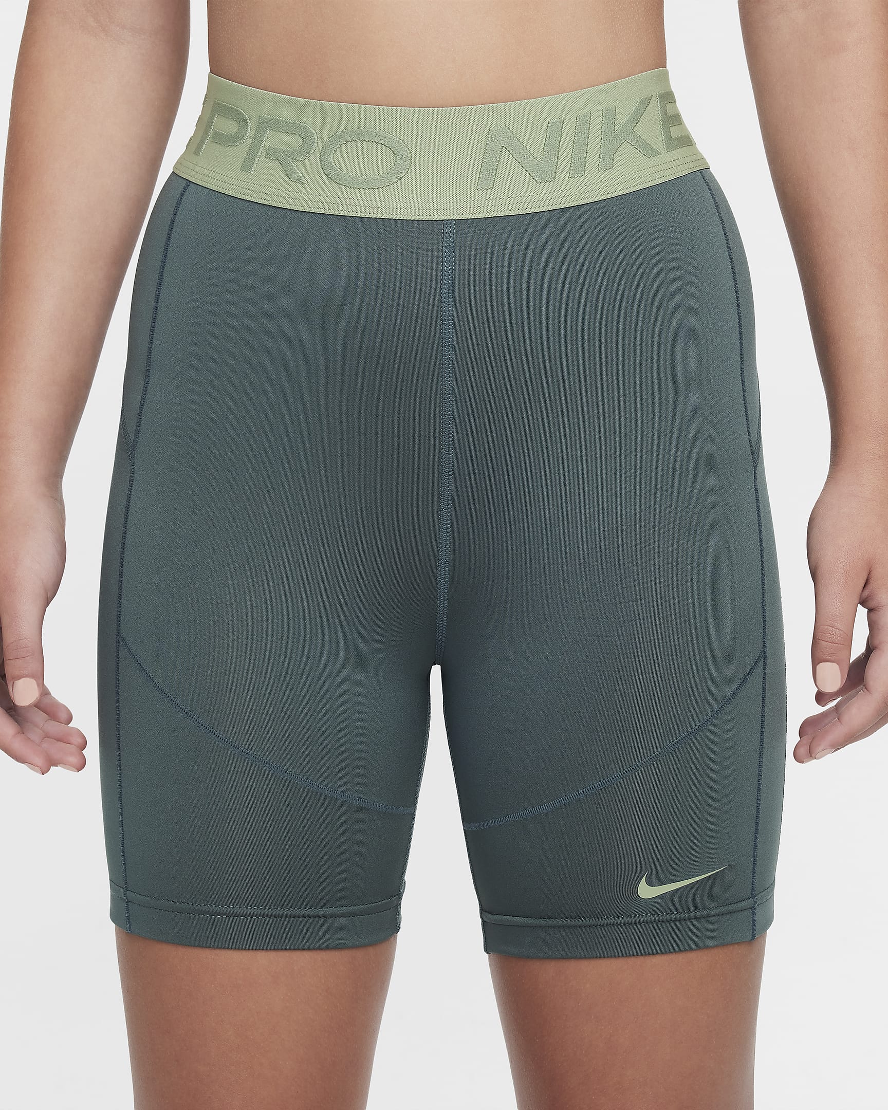 Spodenki dziewczęce Dri-FIT Nike Pro 12,5 cm - Vintage Green/Oil Green