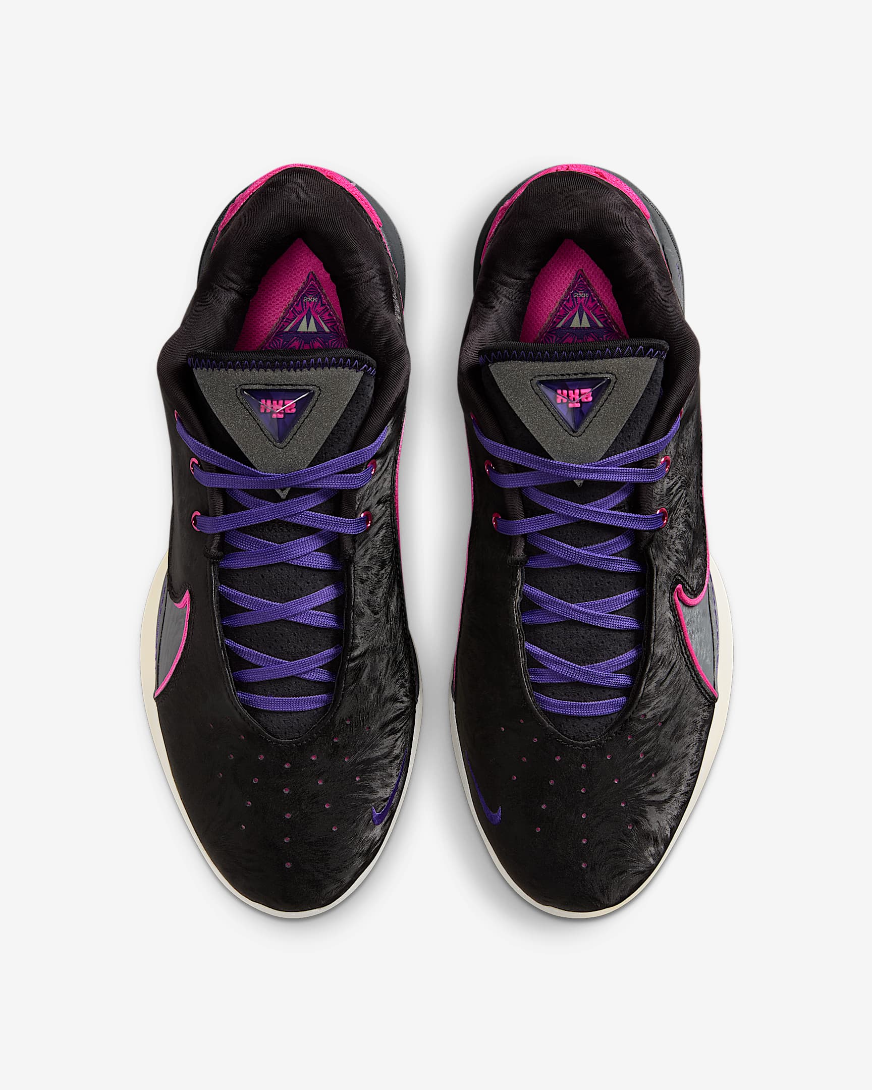 LeBron XXII "Tunnel Vision" Basketball Shoes - Black/Dark Grey/Field Purple/Laser Fuchsia