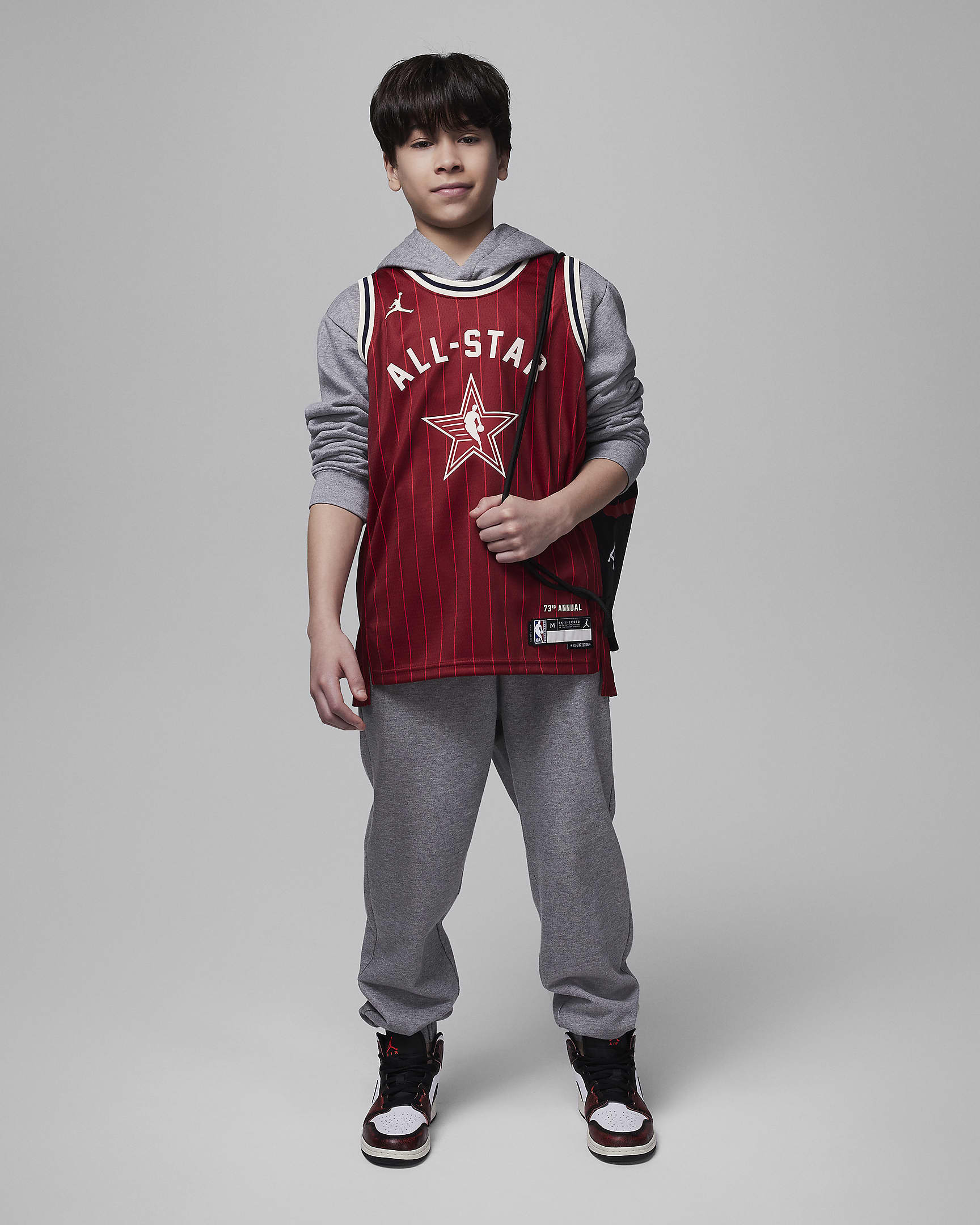 Φανέλα Jordan Dri-FIT NBA Swingman 2024 All-Star Weekend για μεγάλα παιδιά - Team Crimson