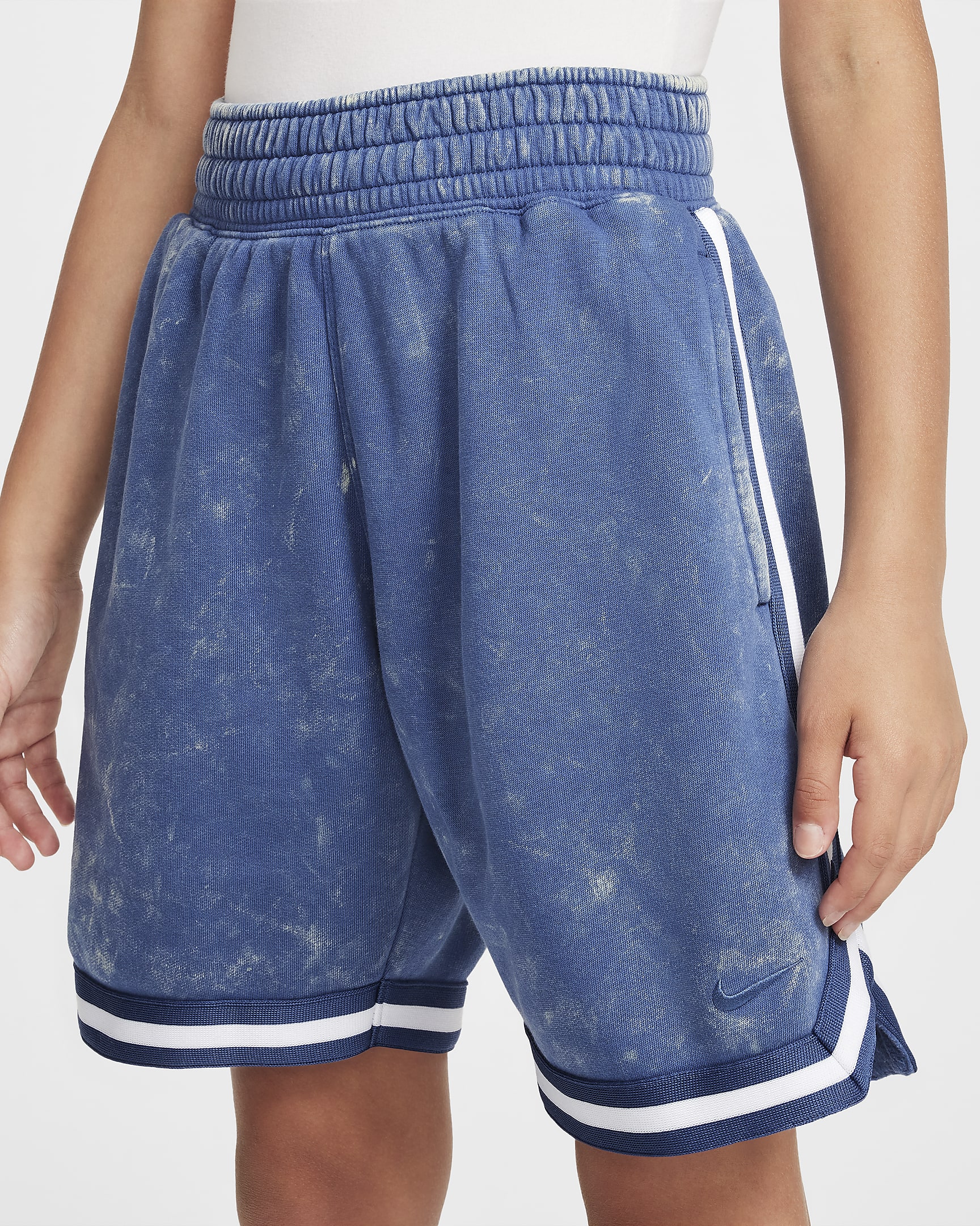 Nike DNA Culture Of Basketball Big Kids' Fleece Basketball Shorts - Mystic Navy/Denim Turquoise/Mystic Navy