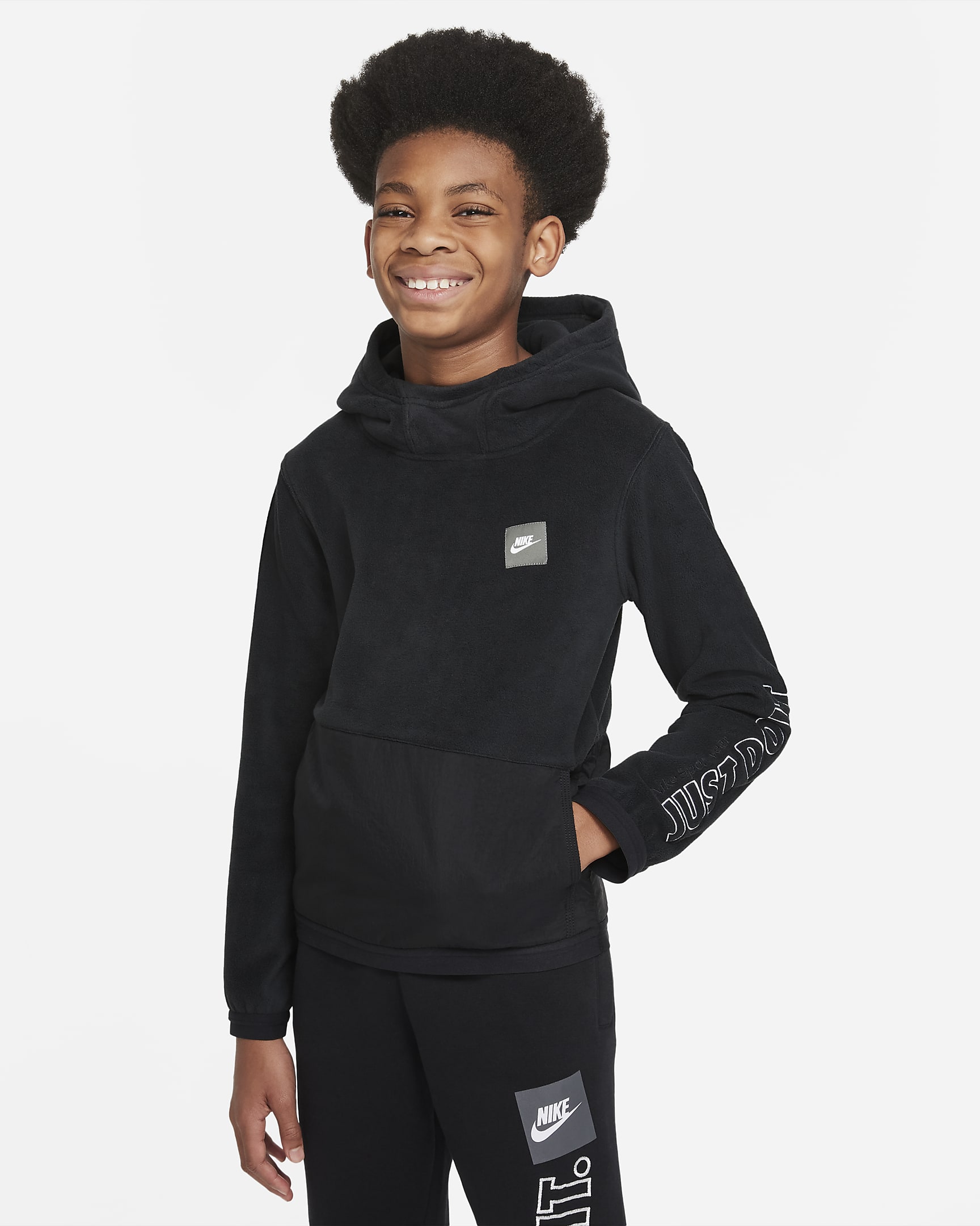 Nike Sportswear Big Kids' (Boys') JDI Winterized Top - Black/White