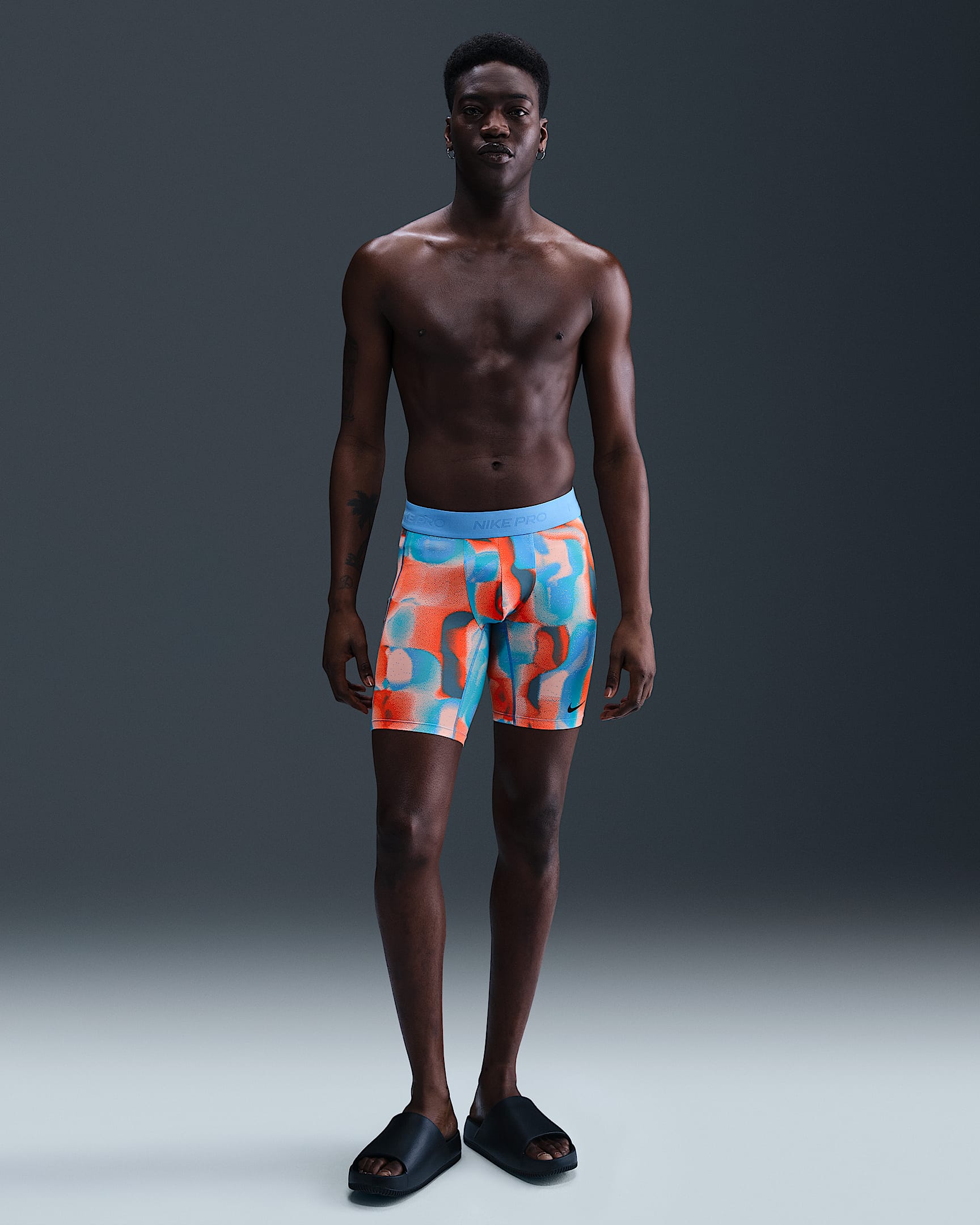 Nike Pro Men's Dri-FIT Shorts - Washed Coral/University Blue/Black