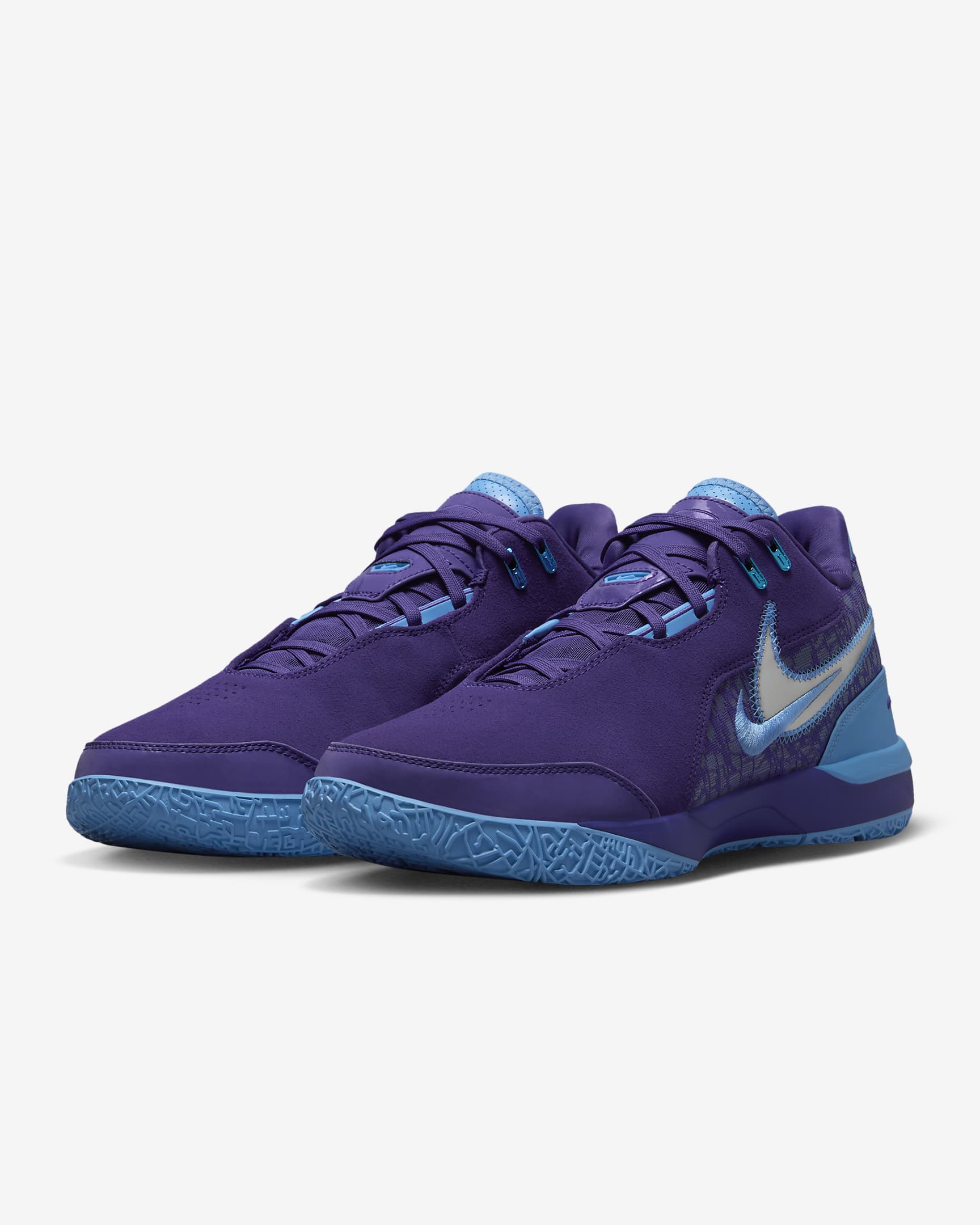 LeBron NXXT Gen AMPD EP Basketball Shoes - Field Purple/University Blue/Metallic Silver