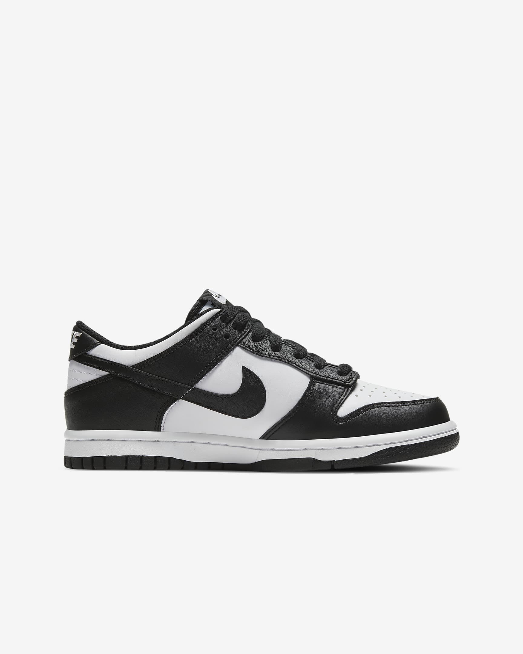 Nike Dunk Low-sko til større børn - hvid/hvid/sort