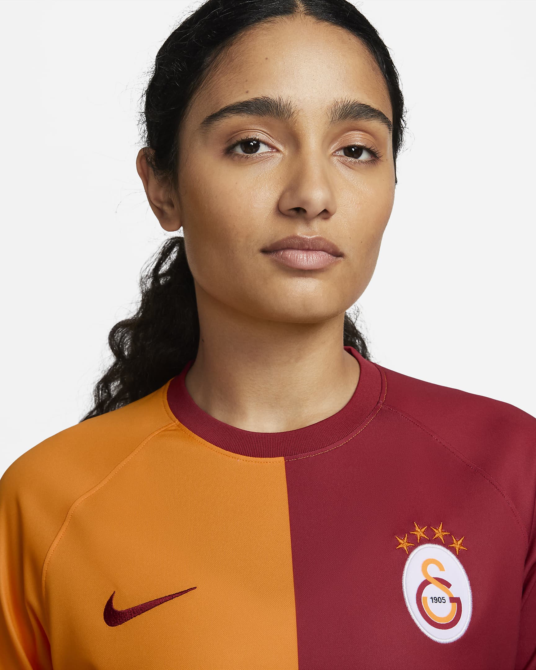 Galatasaray 2023/24 Home Women's Nike Dri-FIT Short-Sleeve Football Top - Vivid Orange/Pepper Red/Pepper Red