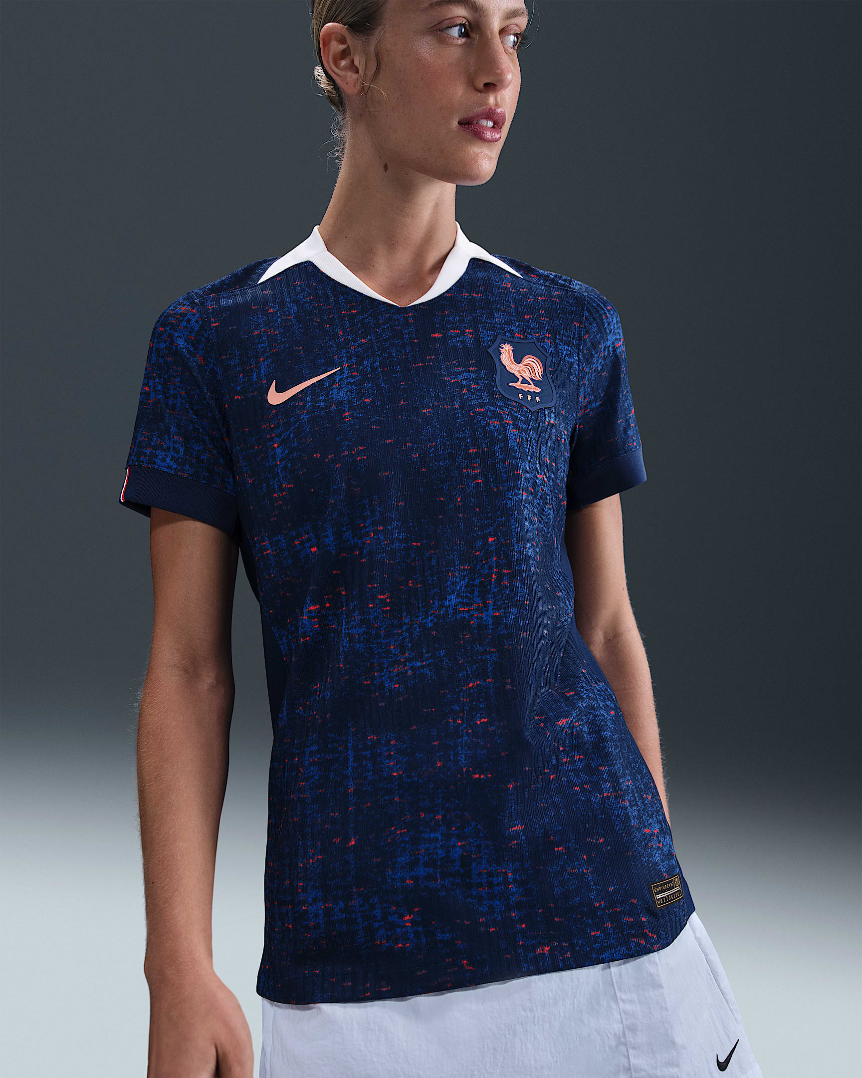 FFF 2025 Match Home (Women's Team) Women's Nike Dri-FIT ADV Football Authentic Shirt - Blue Void/Light Madder Root