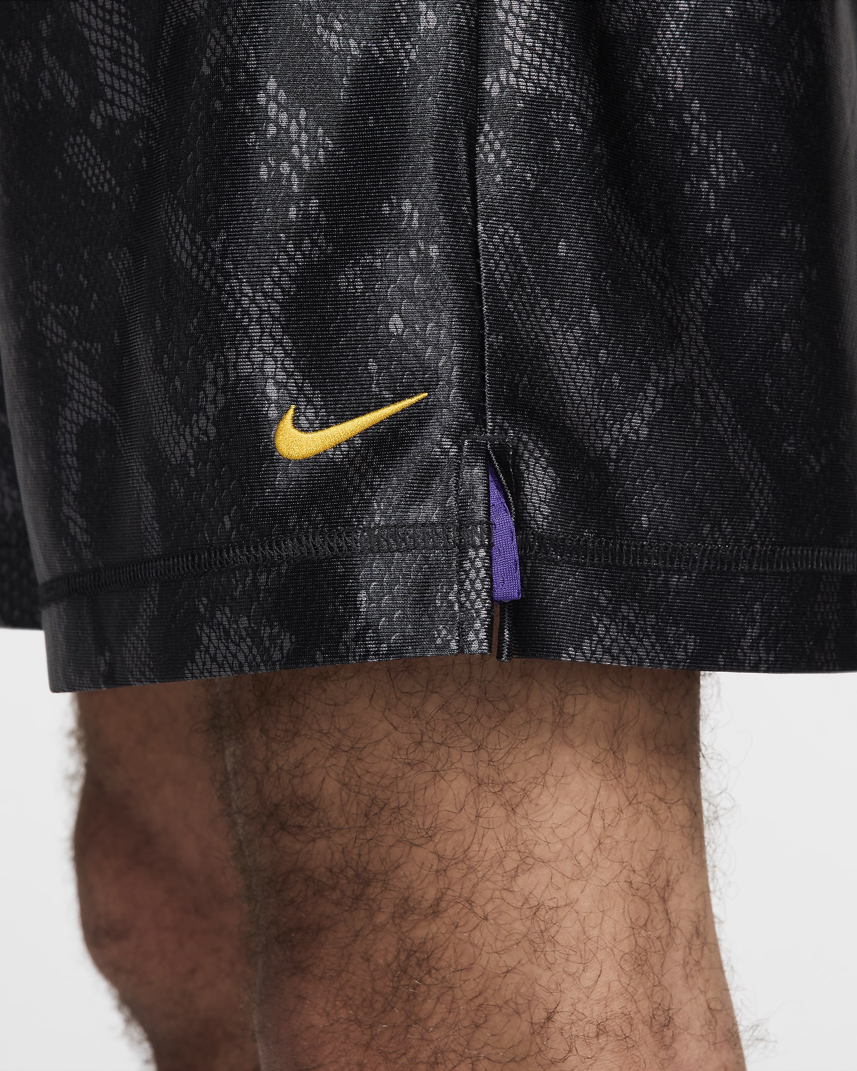 KB Men's 6" Nike Dri-FIT Standard Issue Reversible Basketball Shorts - Black/Field Purple/Amarillo