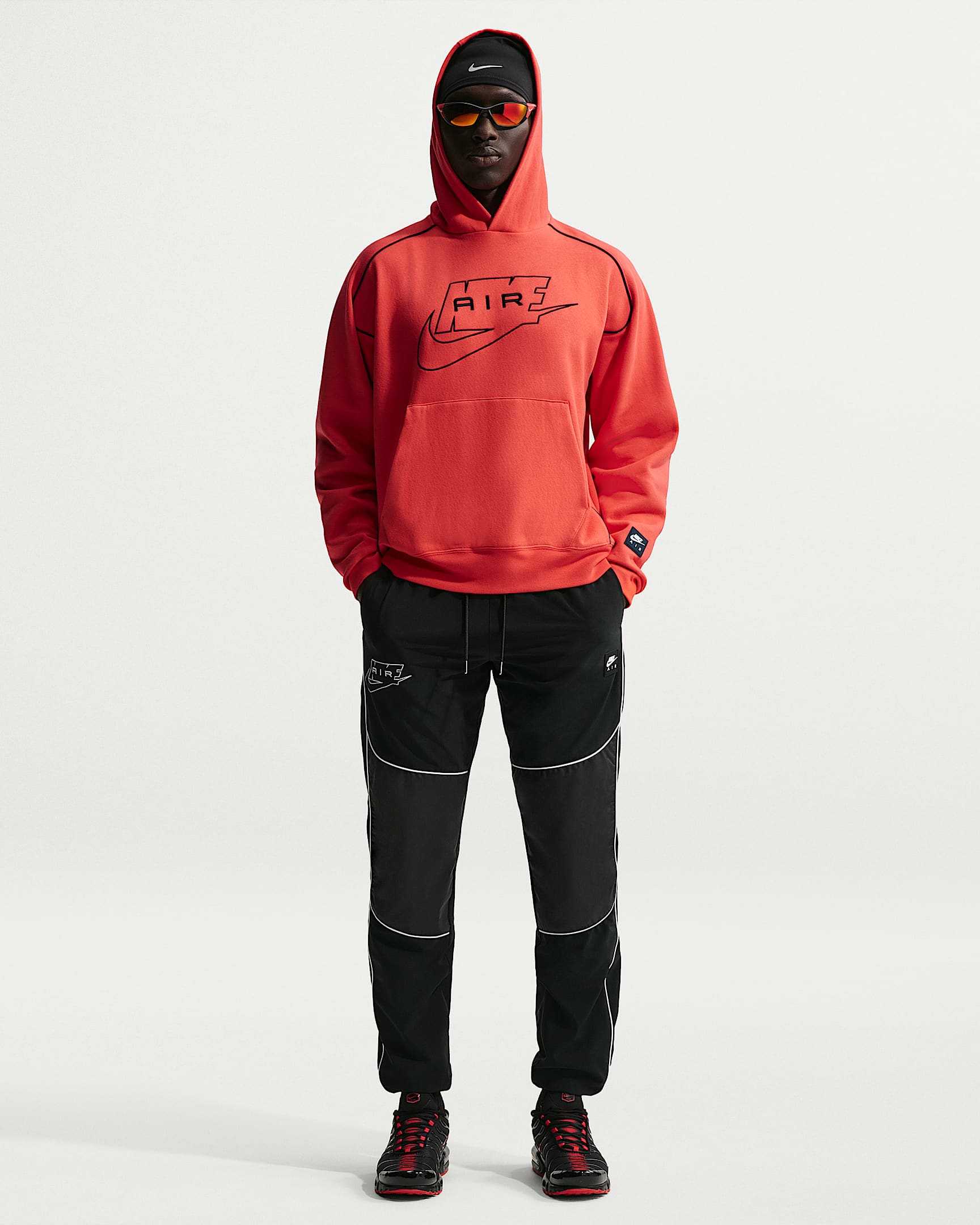 Pants de estilo funcional híbridos Nike Air para hombre - Negro/Negro/Blanco