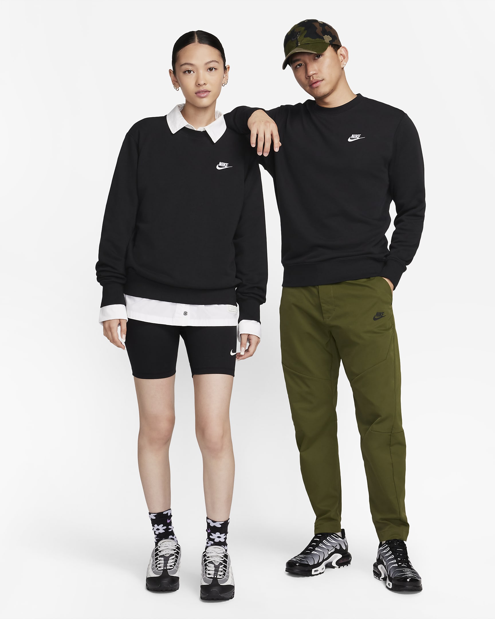 Haut en molleton Nike Sportswear Club pour Homme - Noir/Blanc