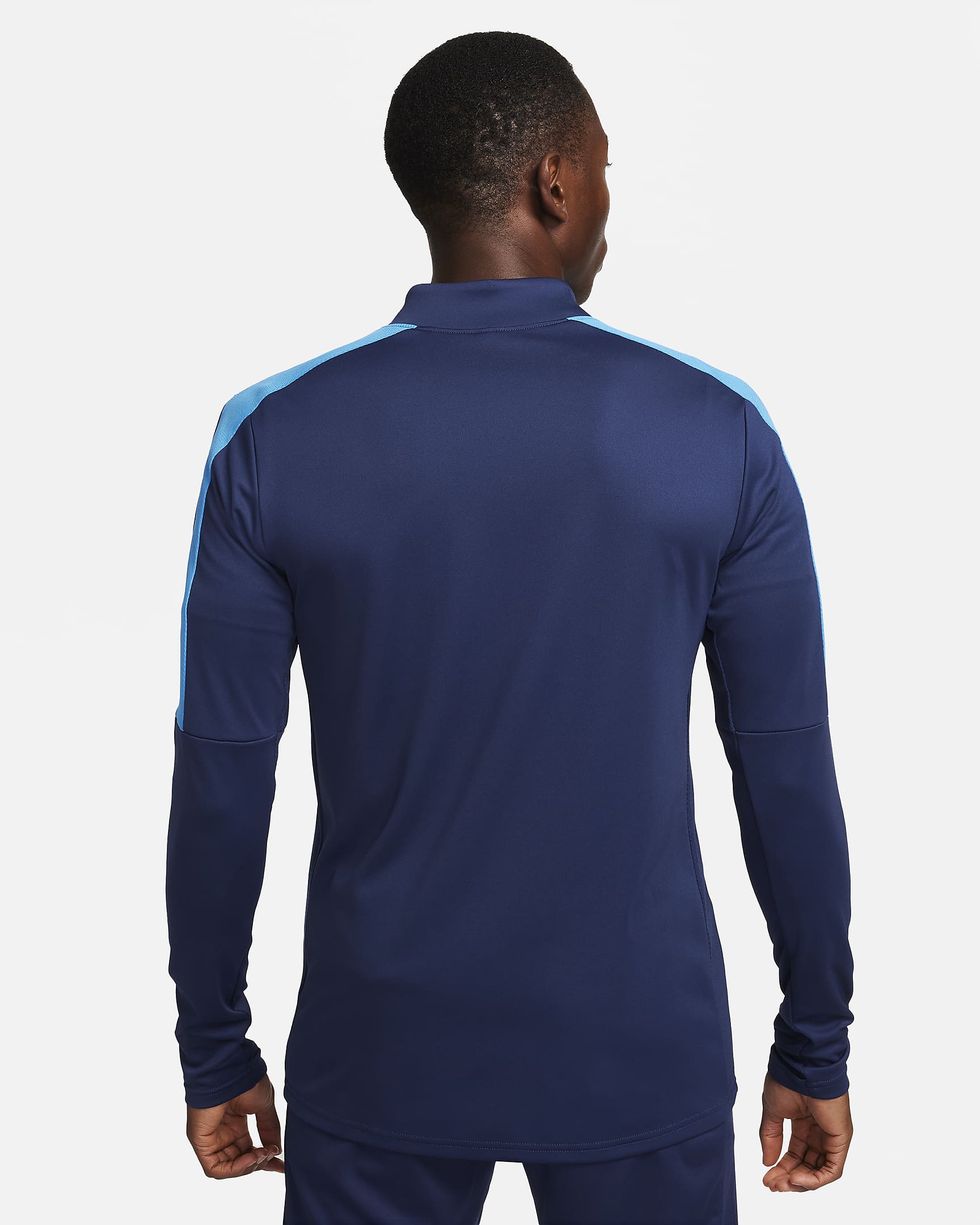 Maglia da calcio Dri-FIT con zip a metà lunghezza Nike Academy – Uomo - Midnight Navy/Light Photo Blue/University Red