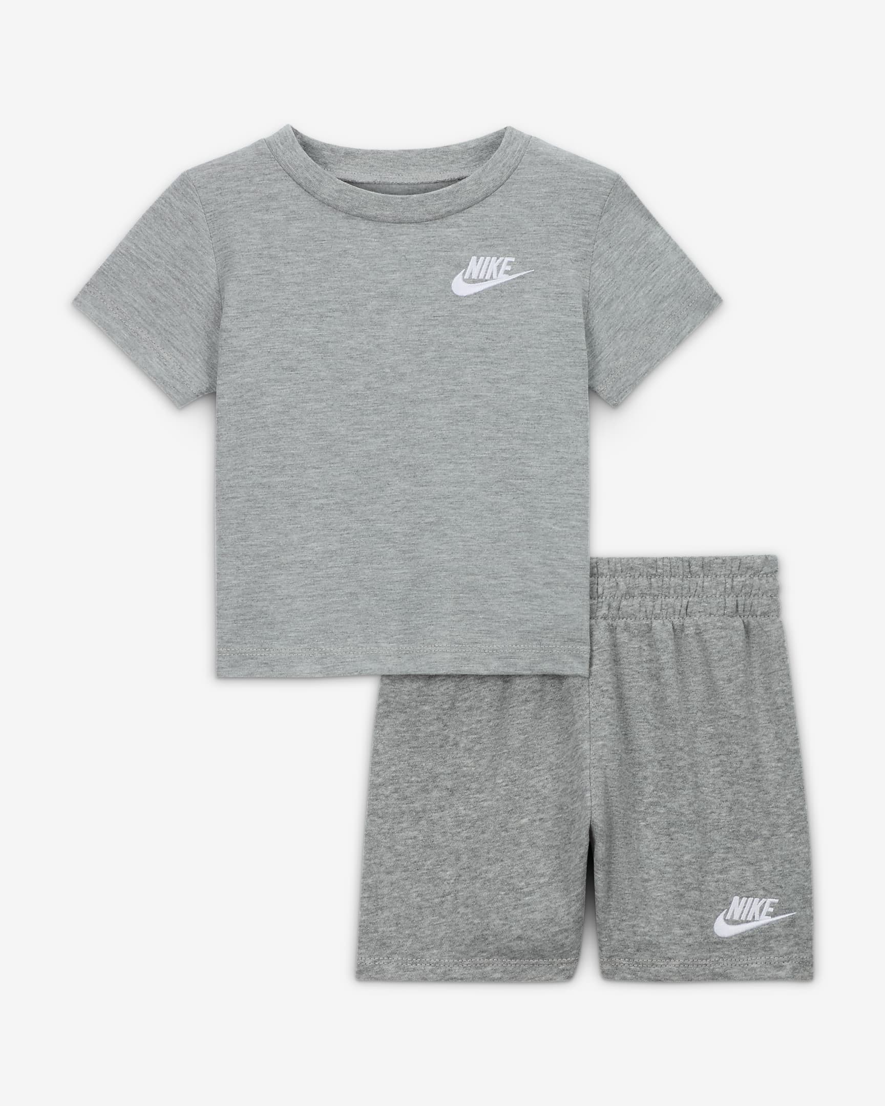 Nike Club Baby (12-24M) Knit Shorts Set - Dark Grey Heather