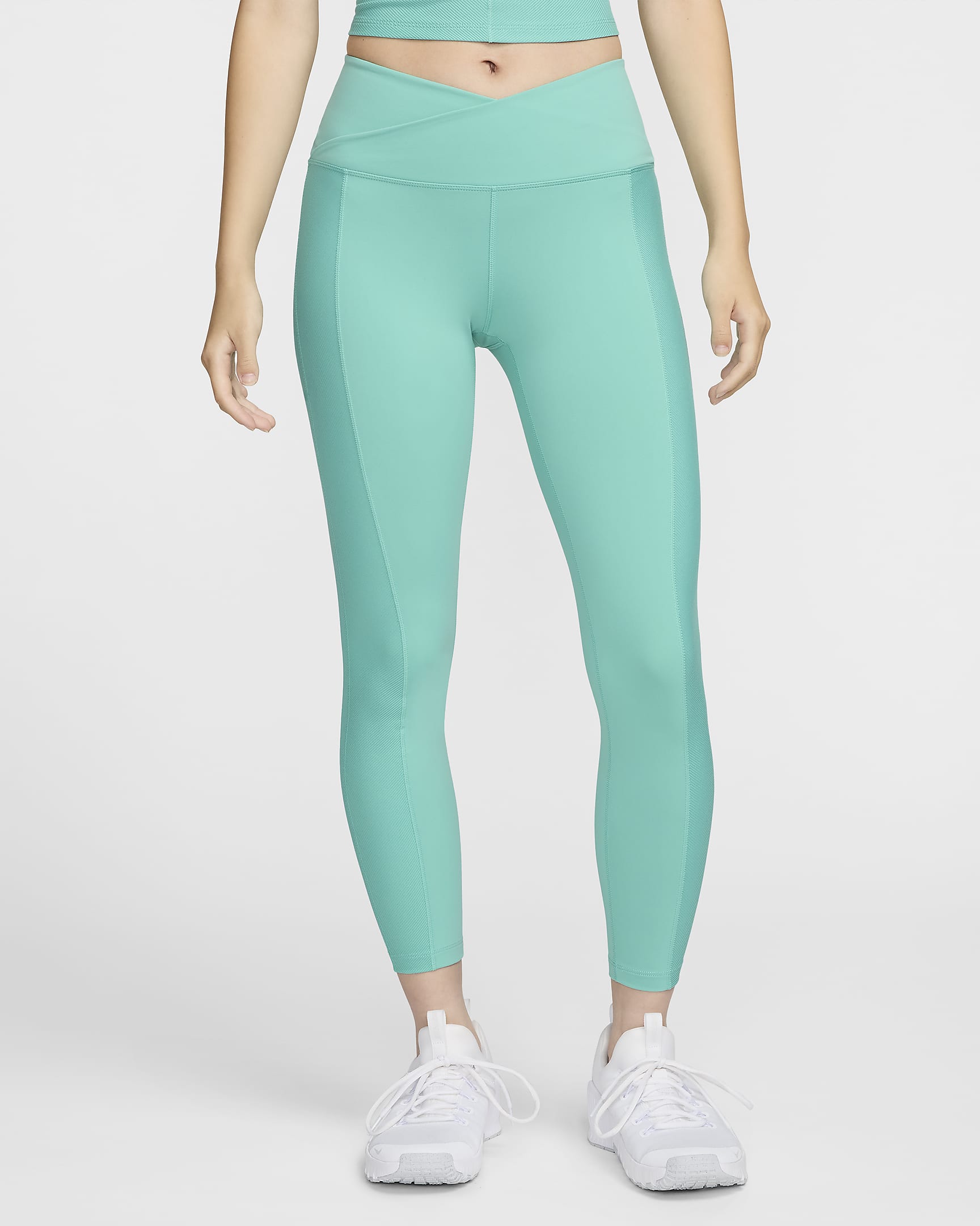 Nike One Wrap Women's High-Waisted 7/8 Leggings - Green Frost/White